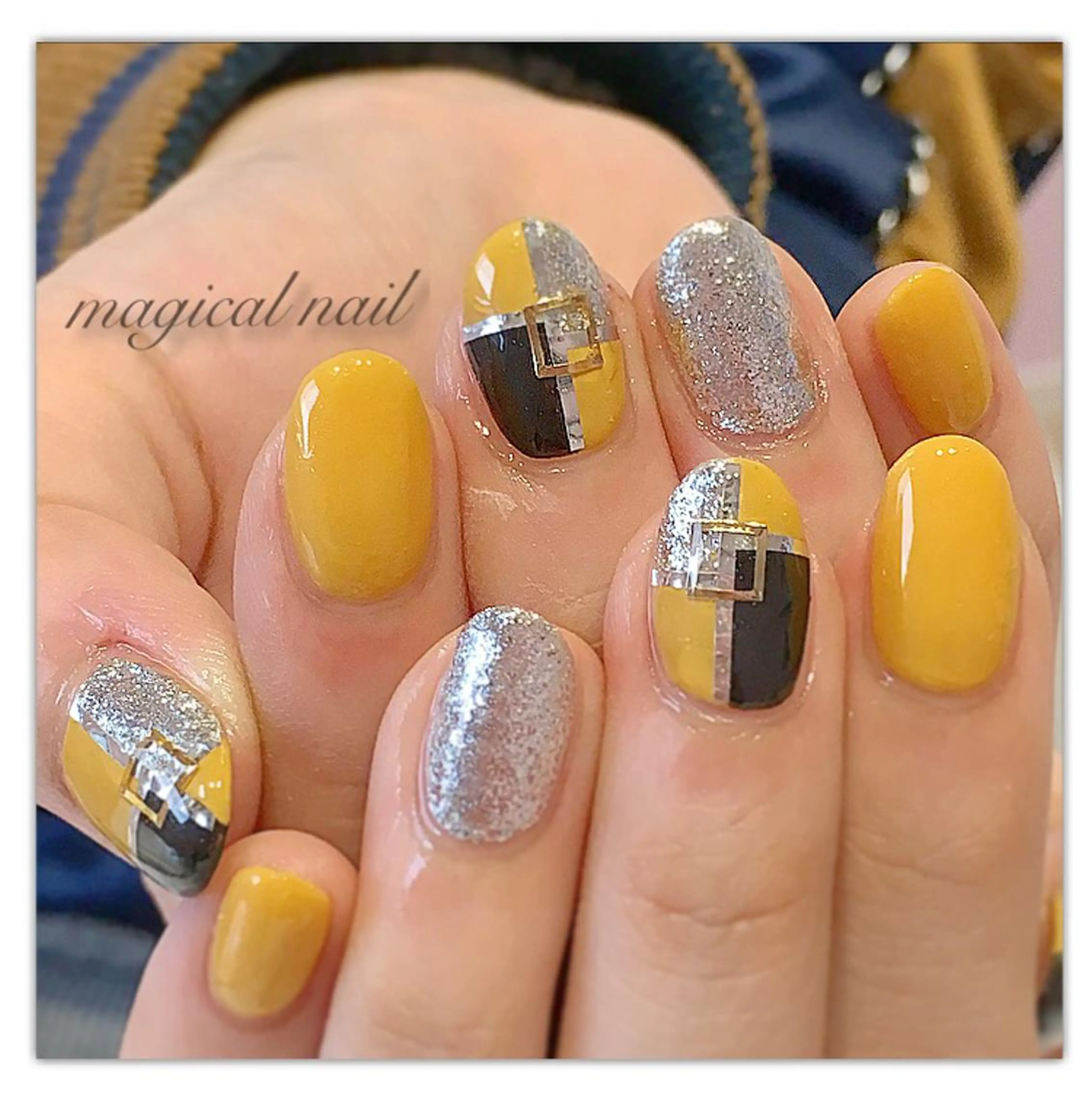 ネイル 黄色 ハンドネイル magical nailのネイルデザイン