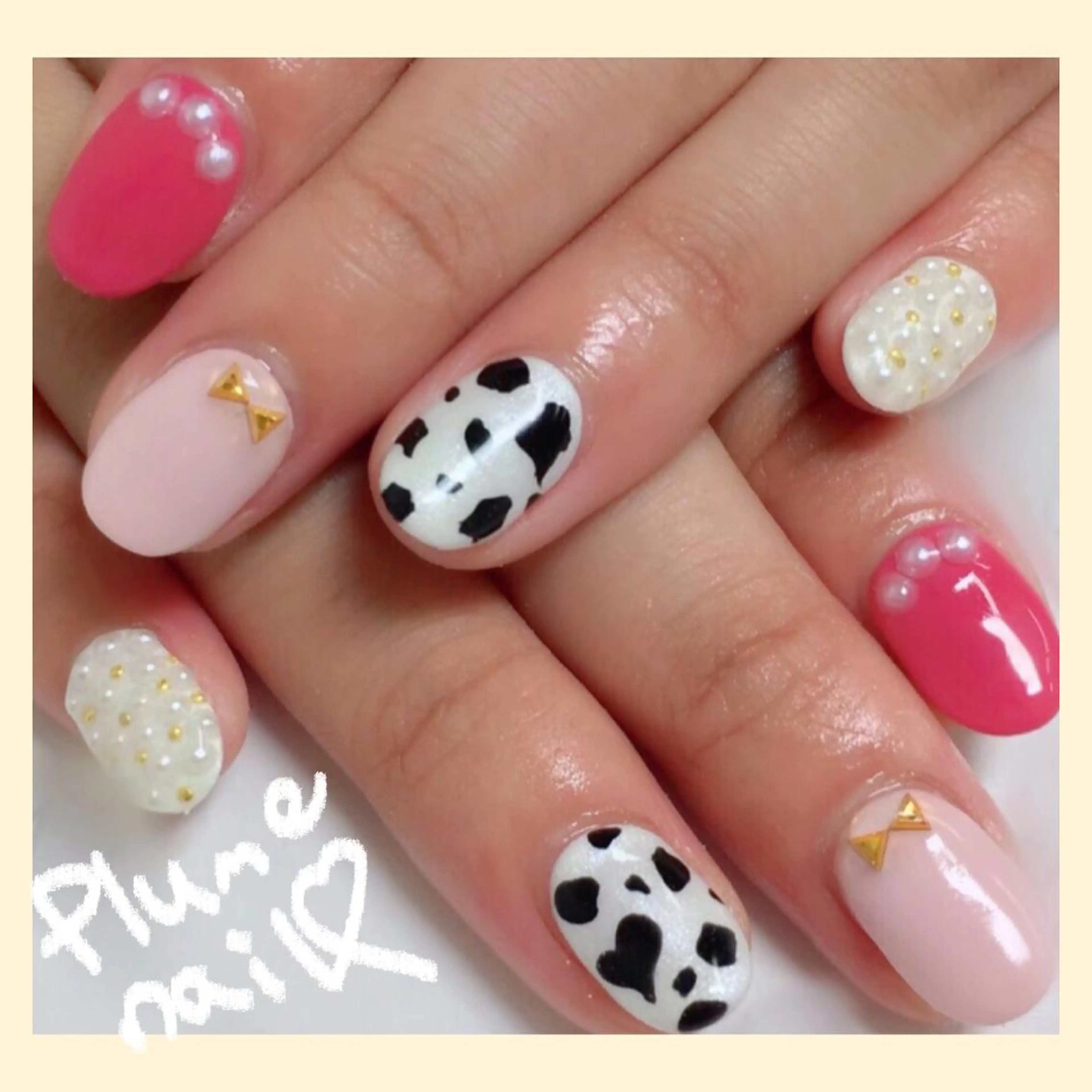 ネイル アニマル柄 アートネイル 韓国ネイル ワンカラーネイル 冬ネイル plume nail ☆韓国ネイルのネイルデザイン