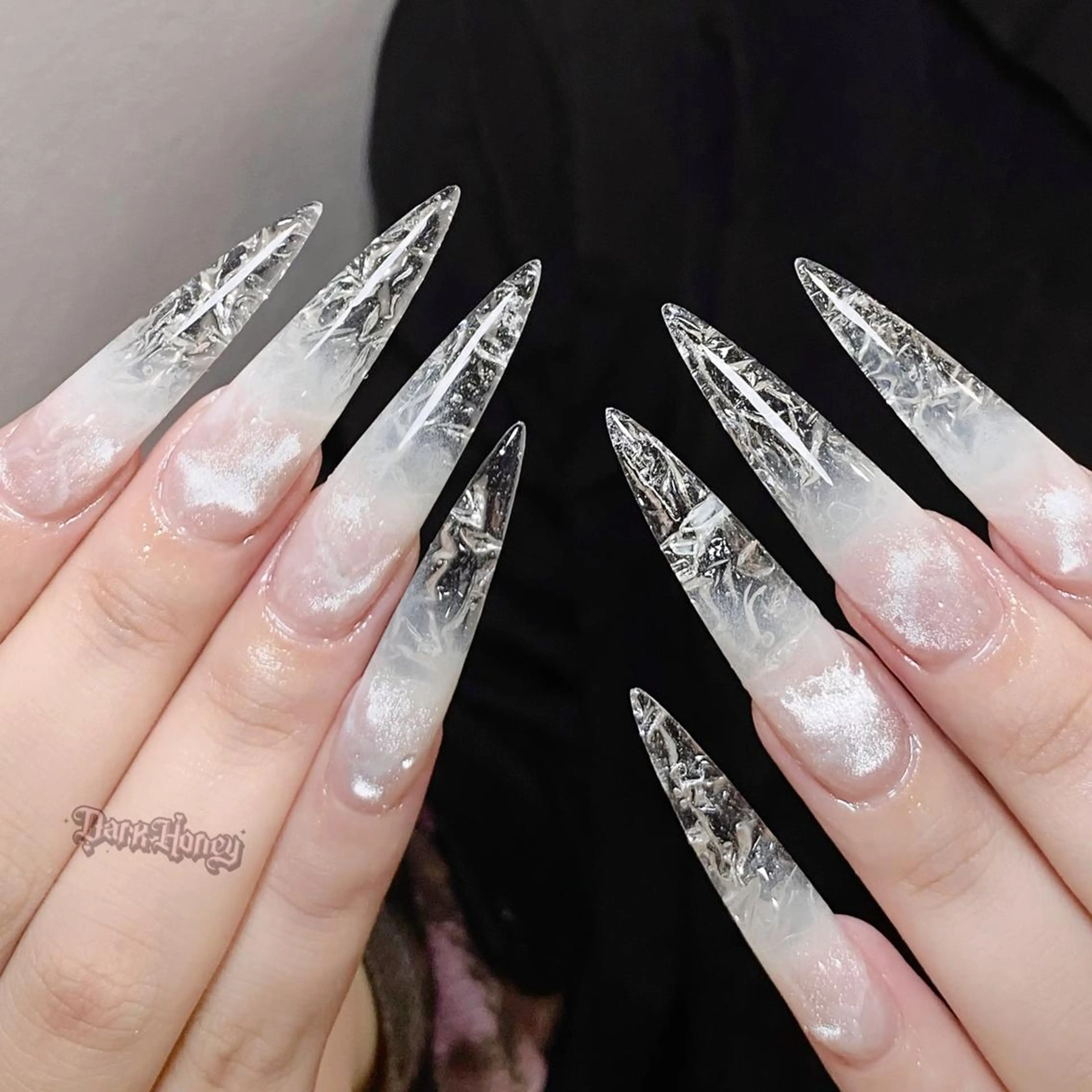 【新規スカルプオフ半額】チップ長さ出し⭐️クラッシュネイル✨💎人気メニュー✨¥17600の写真