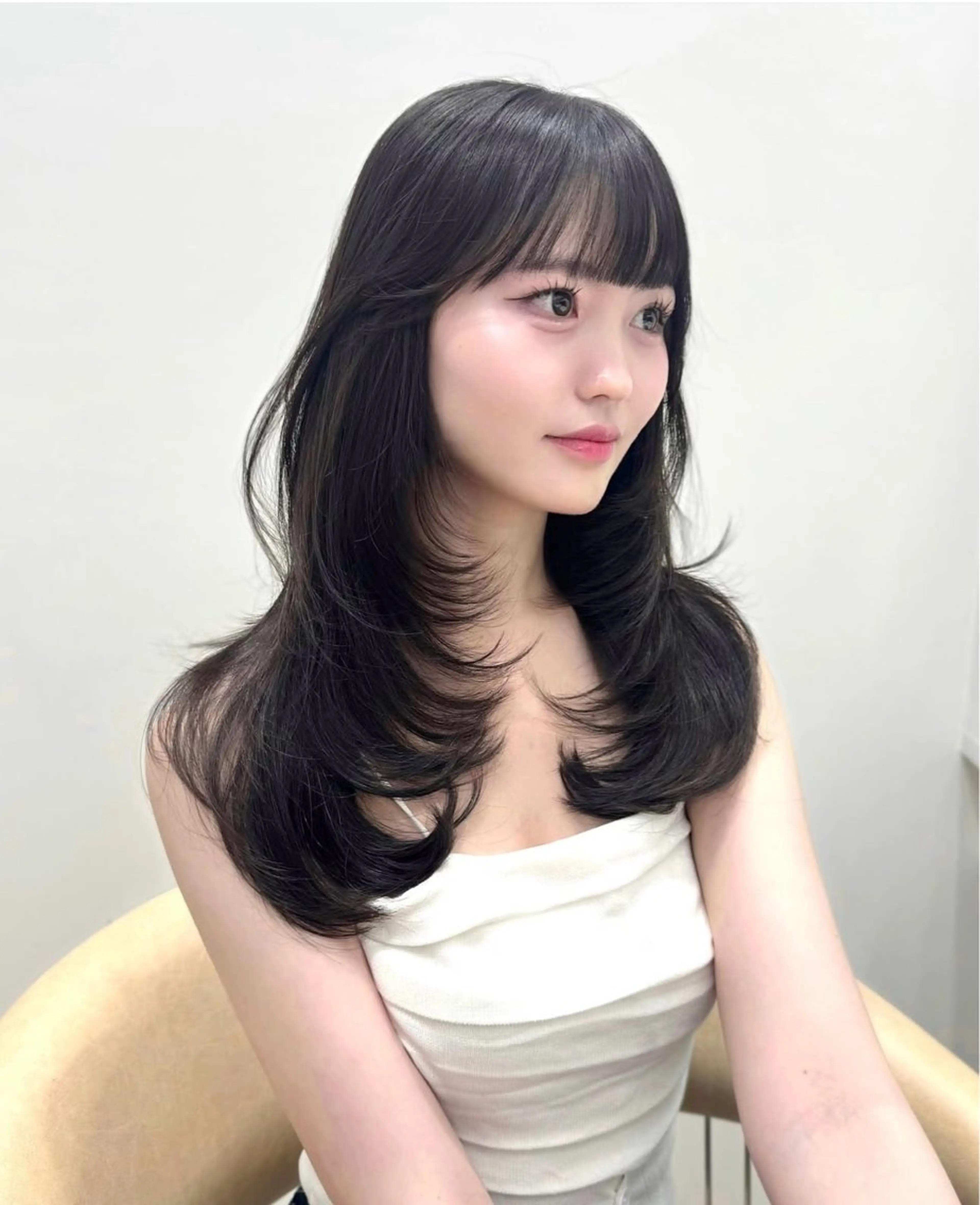 ロング 中嶋蓮 透明感カラー韓国ヘアのヘアスタイル