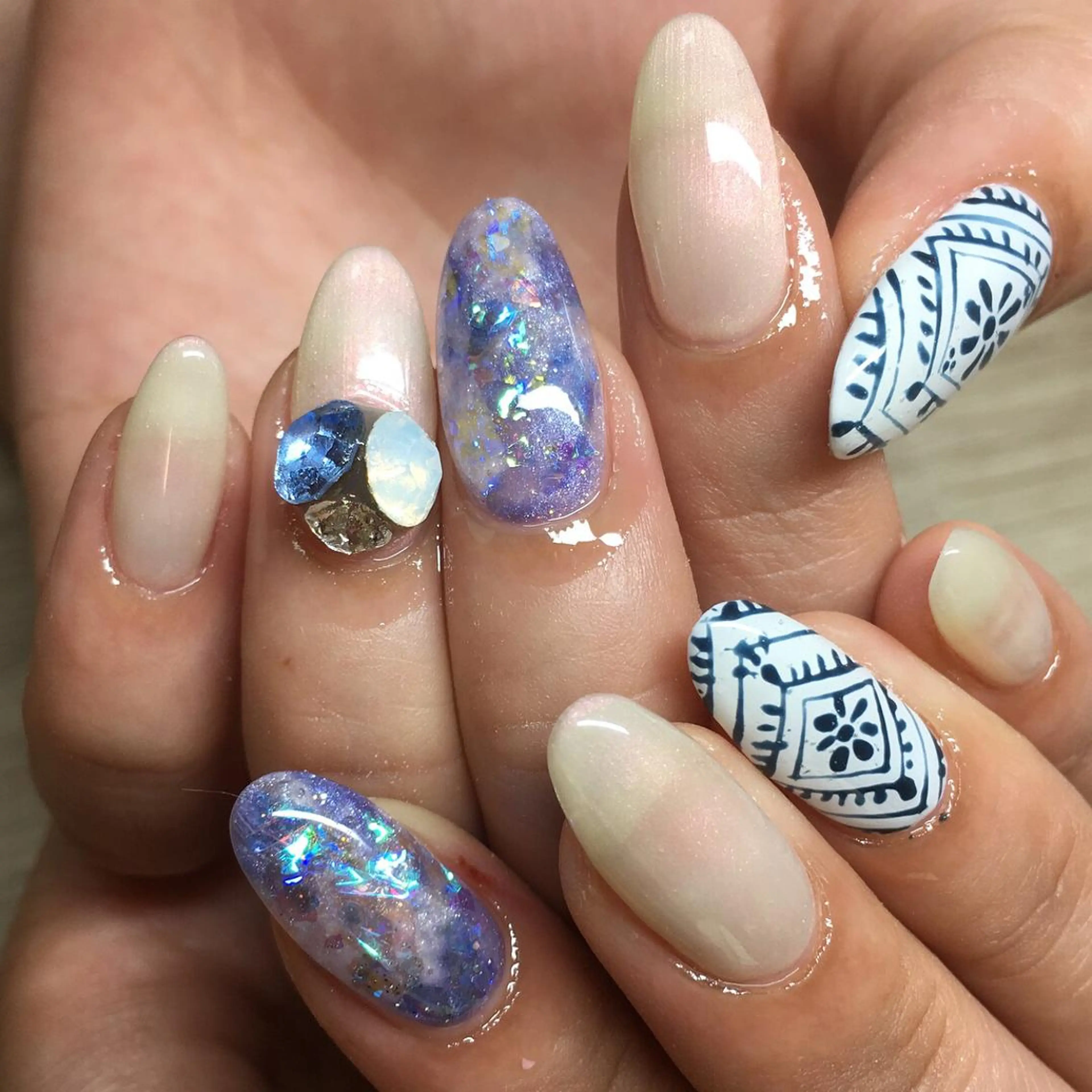 ネイル アートネイル 長さ出し ハンドネイル syuri nailのネイルデザイン