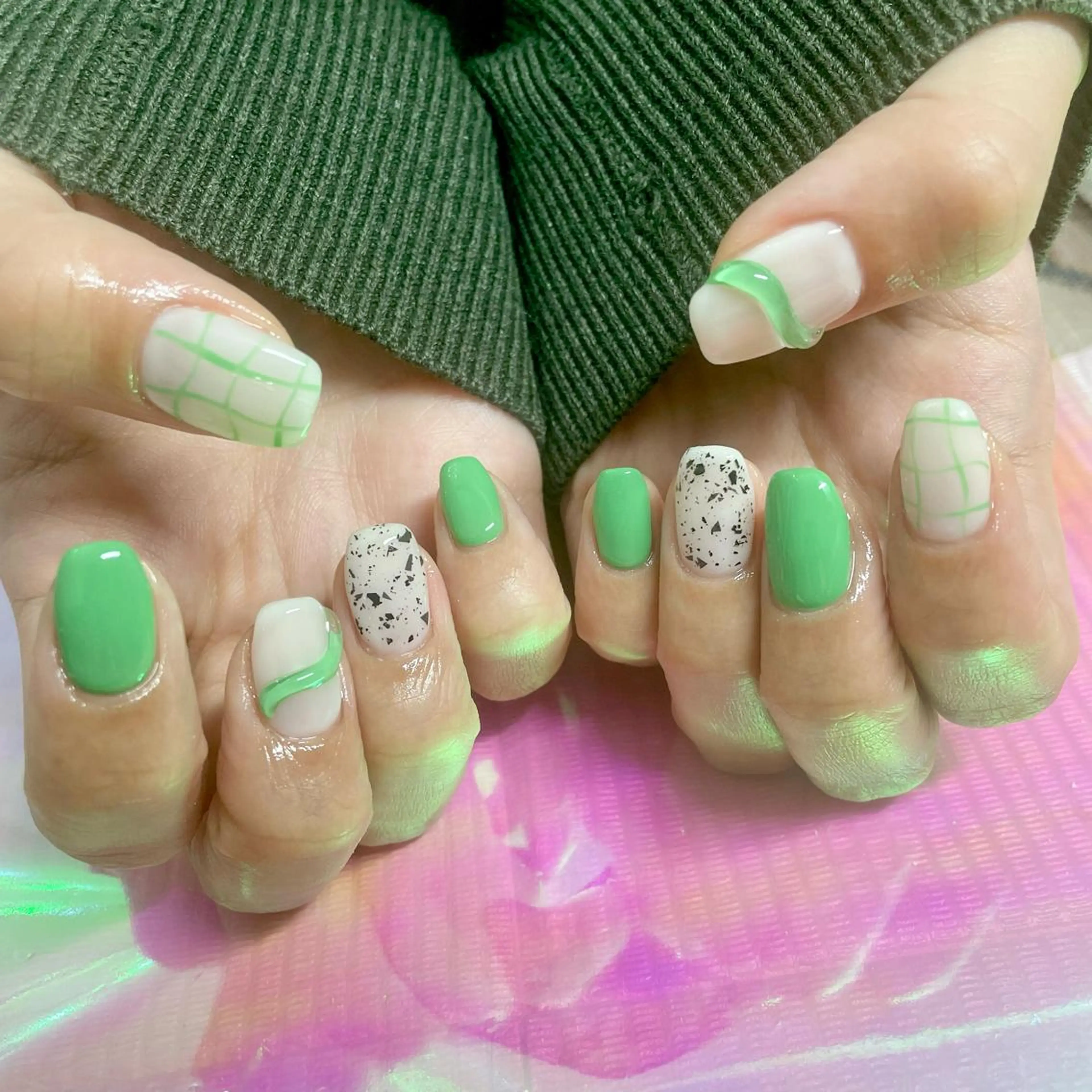 ネイル アートネイル オーロラネイル 成人式 ジェルネイル 卒業式 J terrace Nailのネイルデザイン