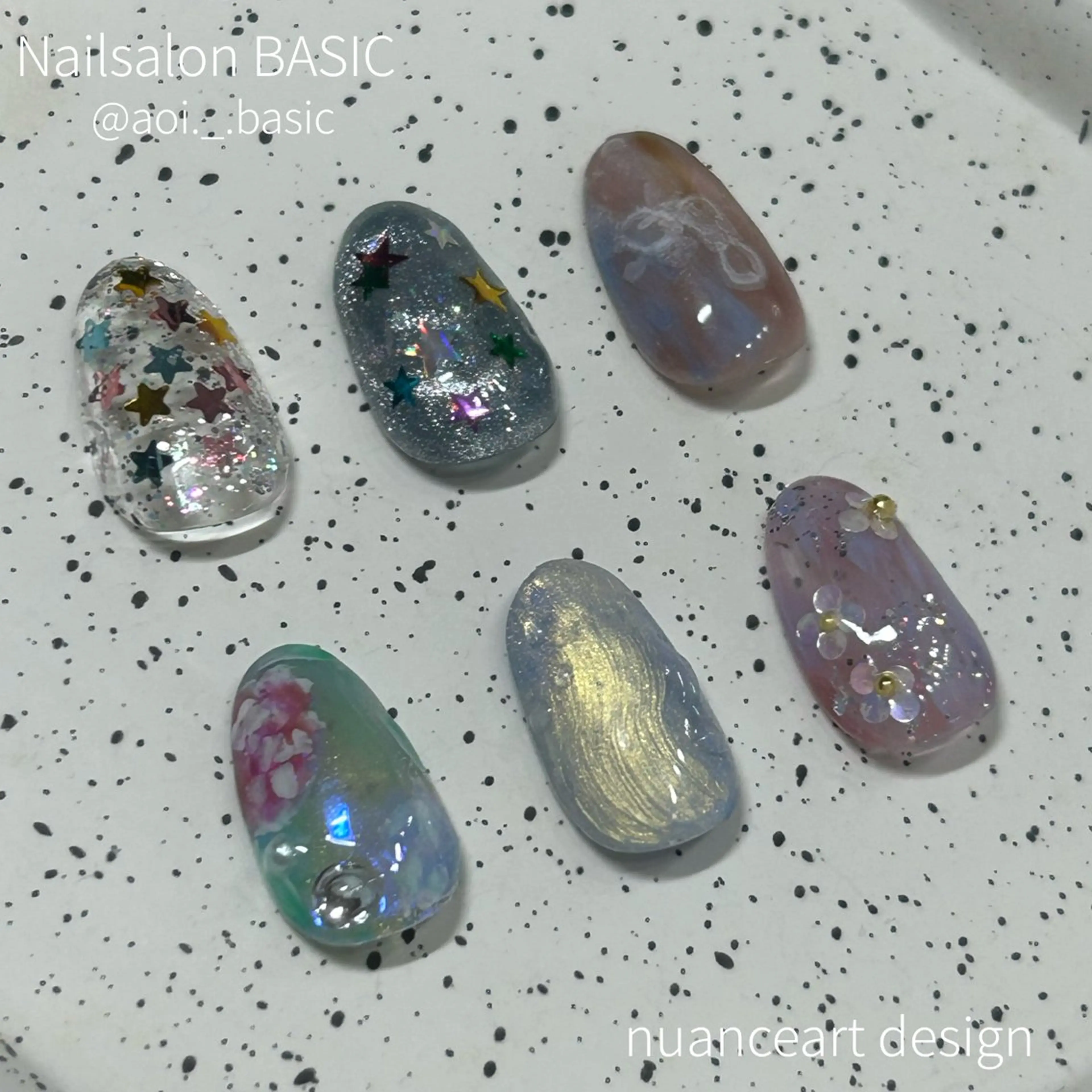 ネイル アートネイル ニュアンスネイル BASIC麻布十番店 あおいのネイルデザイン