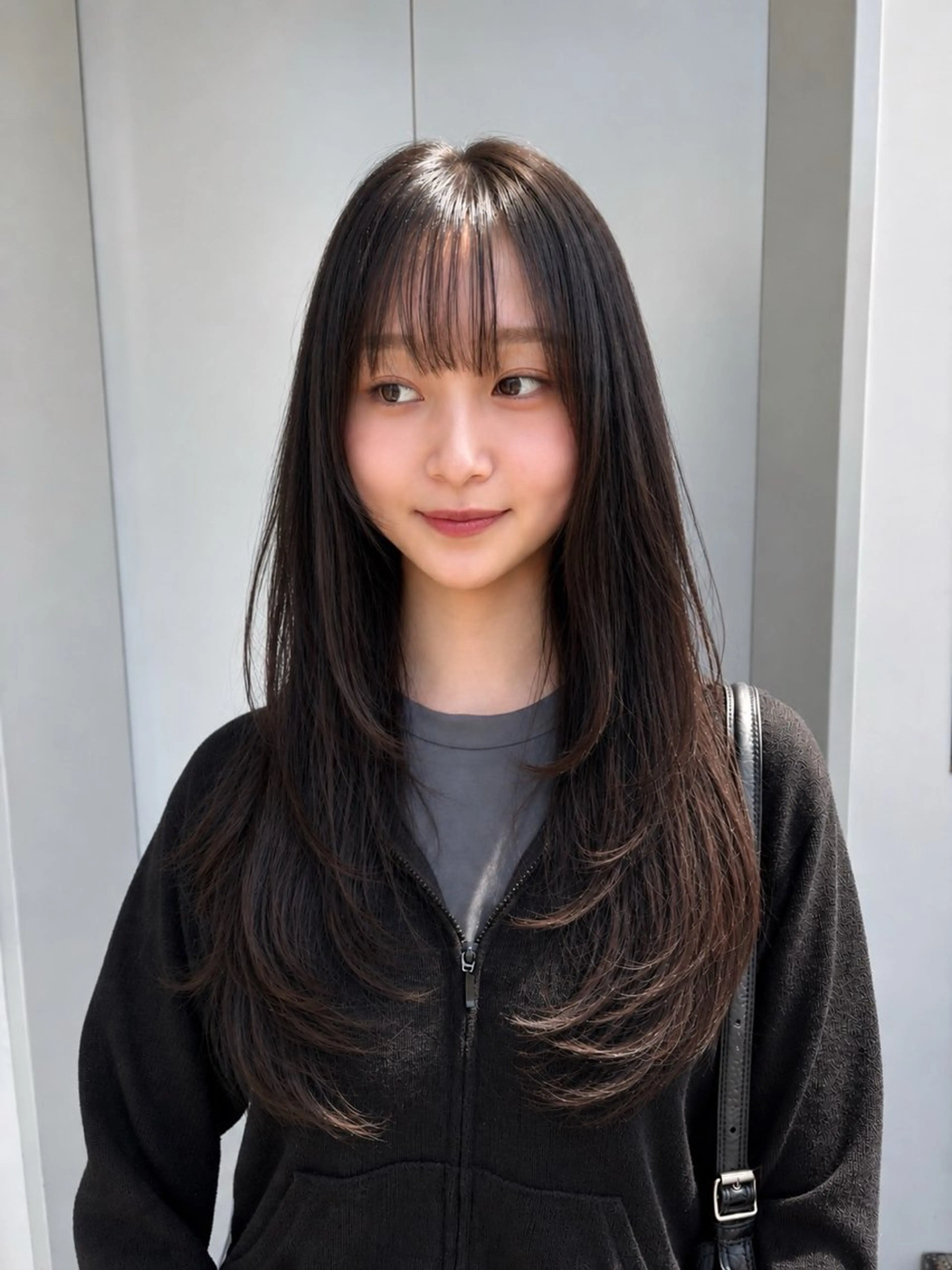 ロング カット 韓国レイヤー⋆౨ৎ゚ 透カラー🩶/ユウキのヘアスタイル