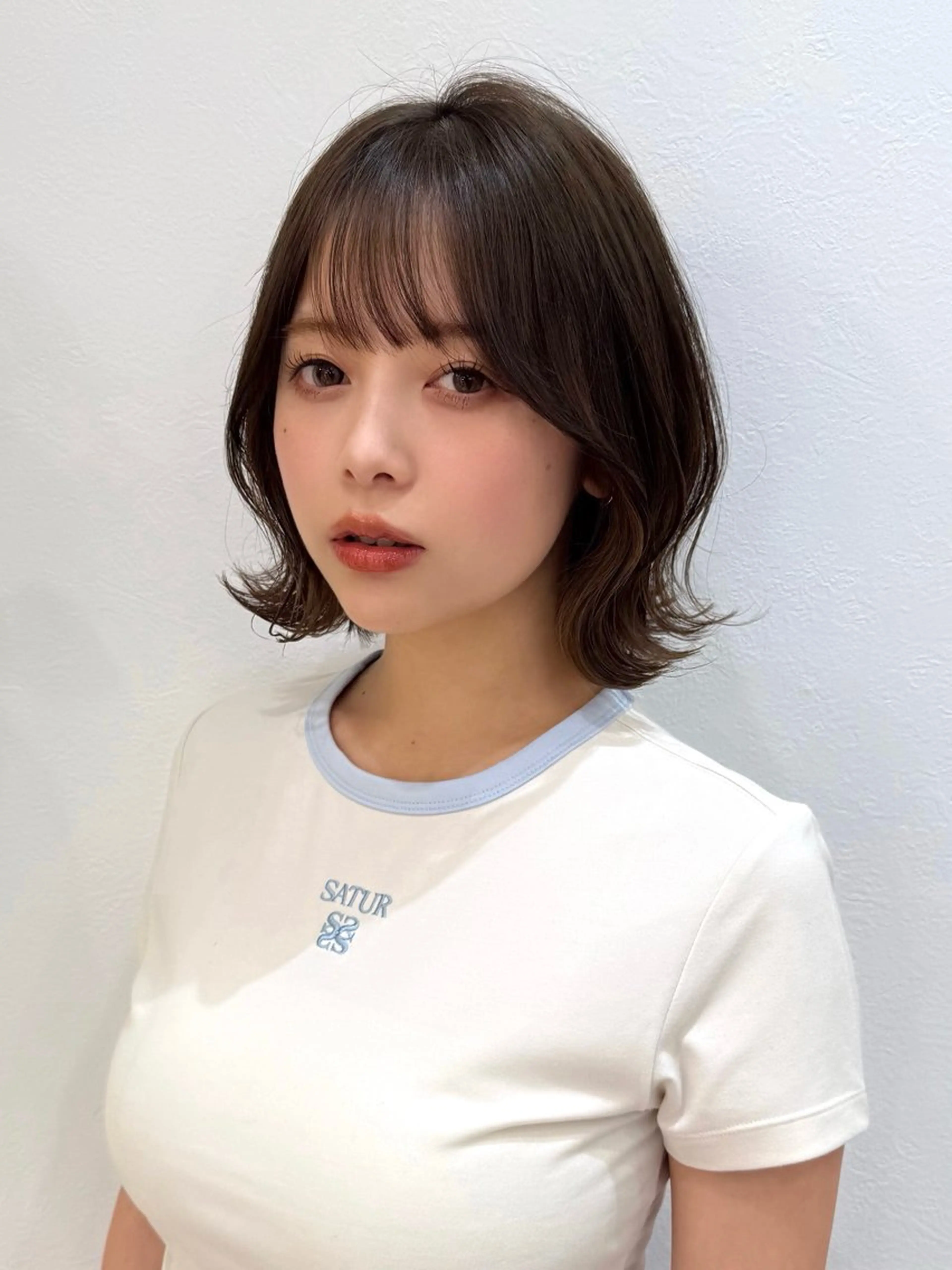 ミディアム カット ヘアカラー トリートメント 新宿/髪質改善/ボブ 韓国レイヤー大重聖斗のヘアスタイル