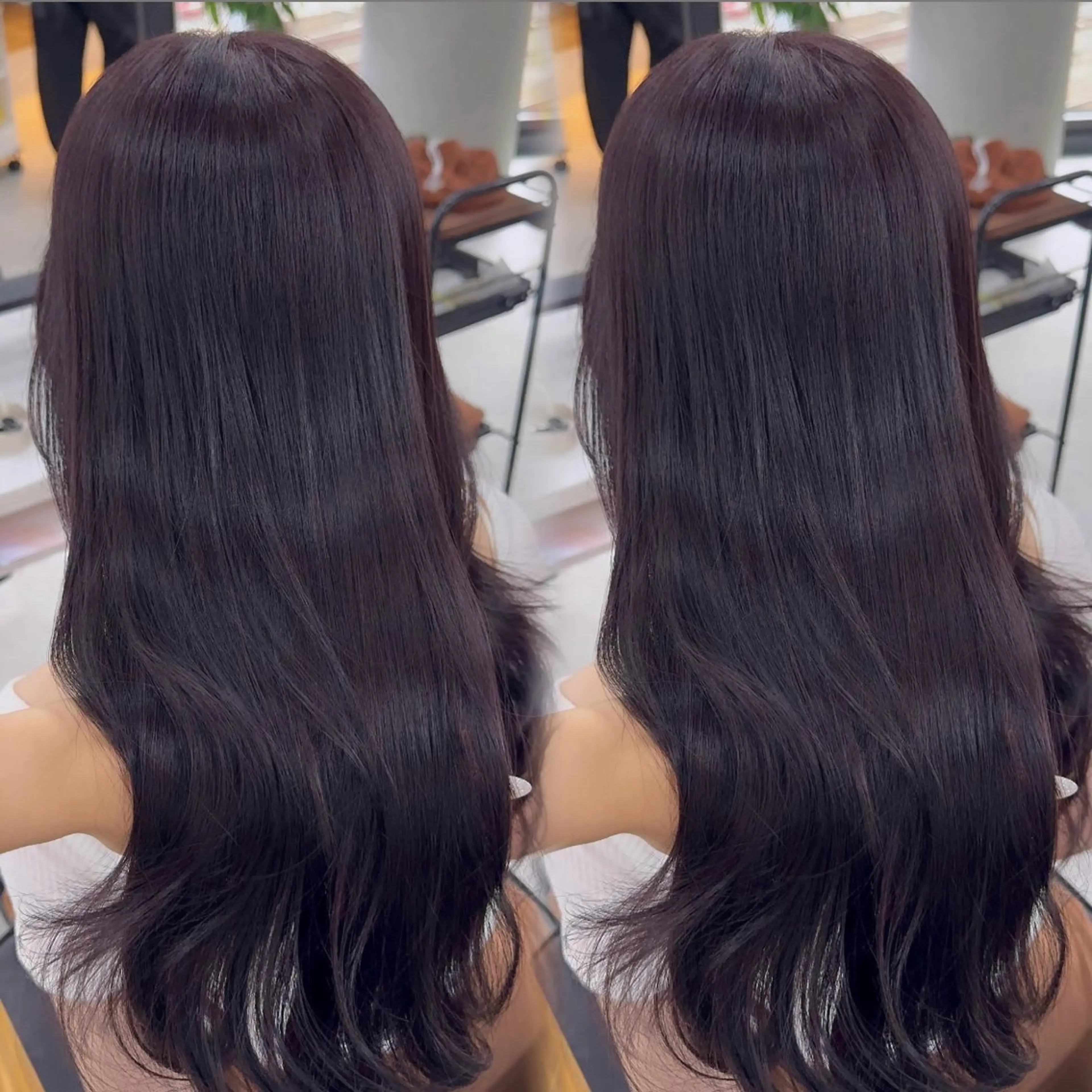 ロング カラー アッシュ アッシュブラウン ベージュカラー 黒髪 ブリーチ カット ヘアカラー トリートメント 赤み無し柔らかカラー 【梅田】madokaのヘアスタイル