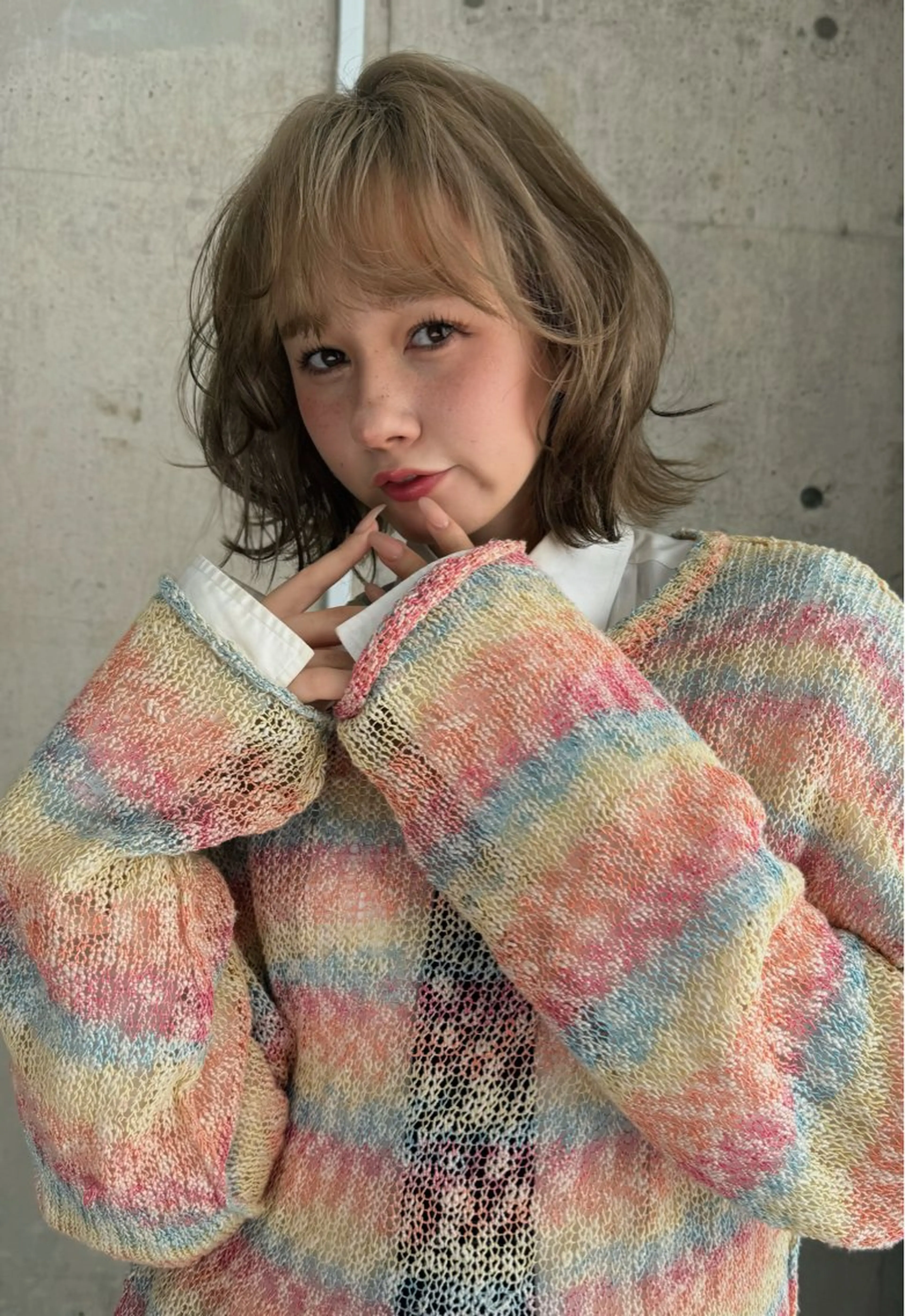 ミディアム カット ヘアカラー 🩵縮毛矯正・ボブ 岩原朋也🩵のヘアスタイル