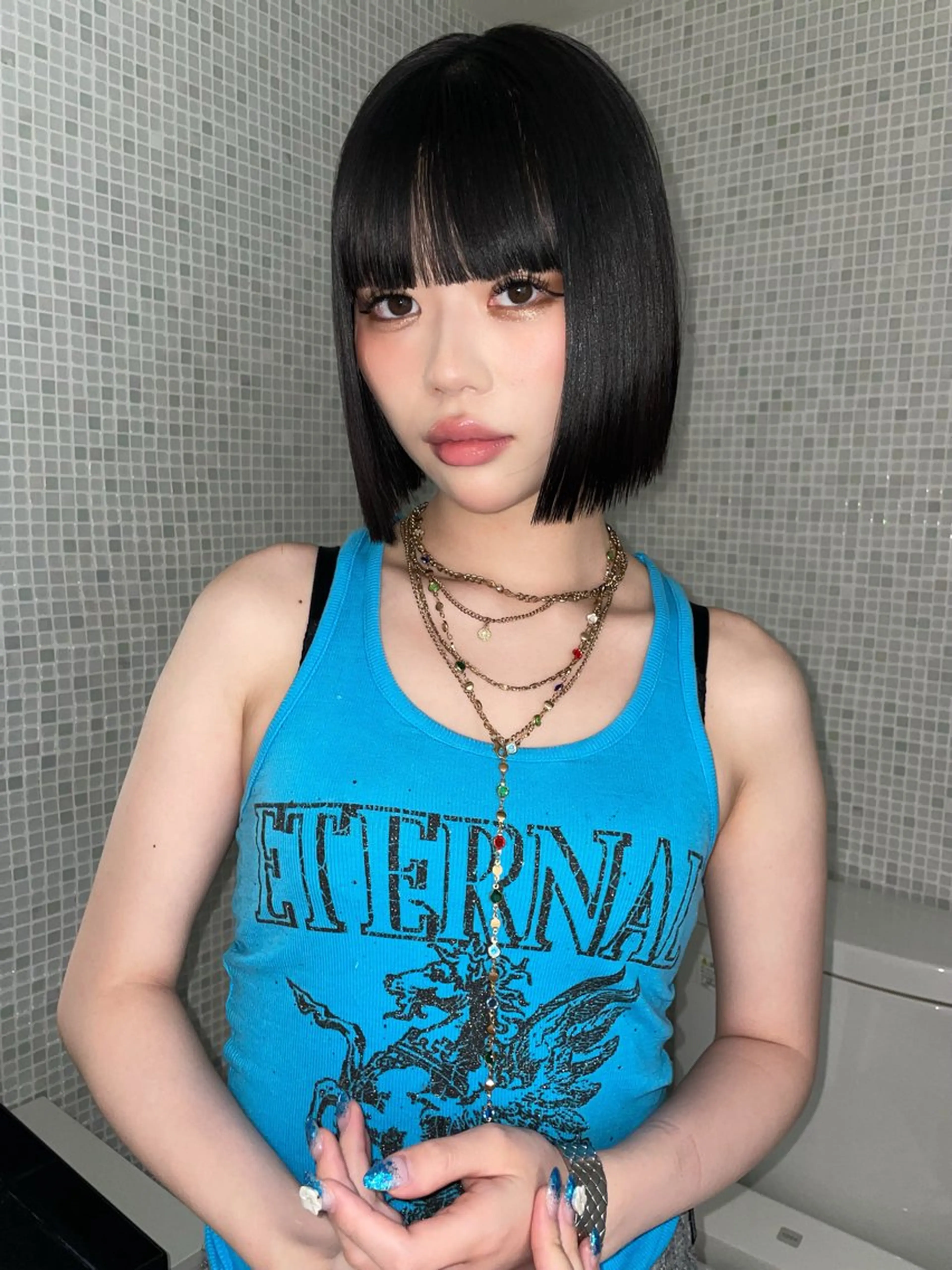 ミディアム ボブ.顔周りカット カット/ユキカのヘアスタイル