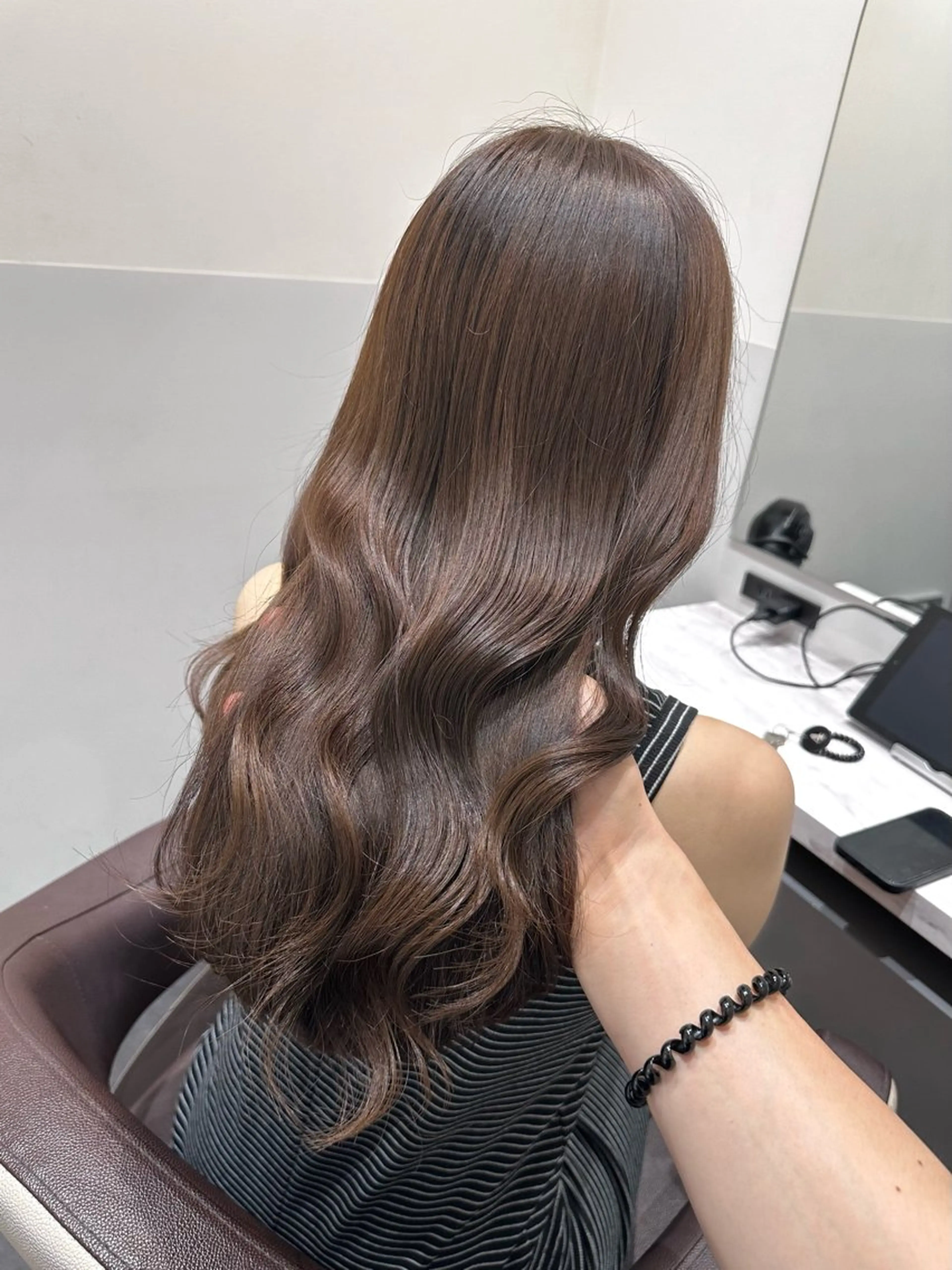 セミロング カラー ベージュカラー ブリーチ ブラウンカラー ブラウンベージュ ブリーチなしカラー カット ヘアカラー トリートメント 矢野 晃平のヘアスタイル