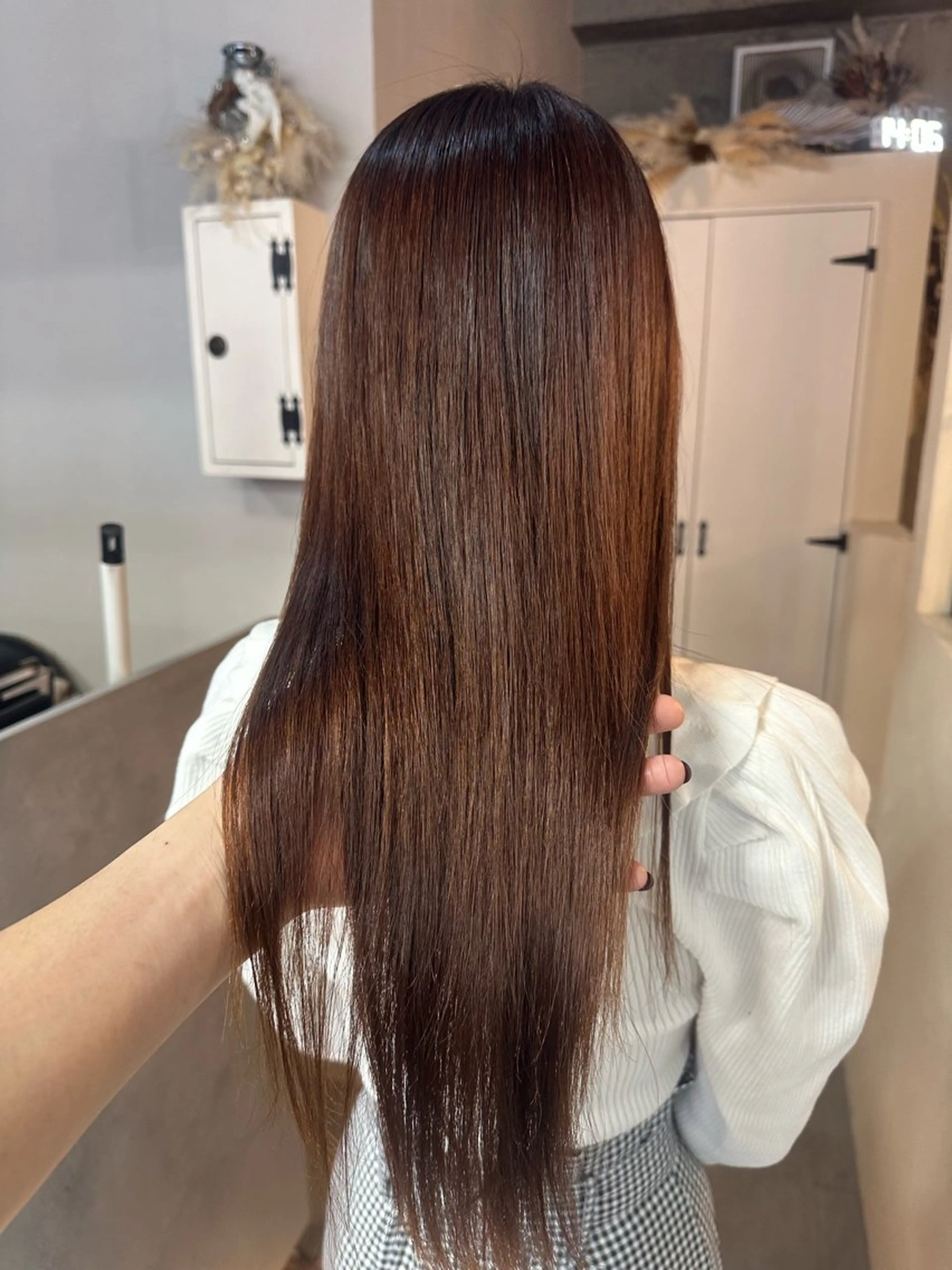 セミロング トリートメント 縮毛矯正 トリートメント XELM_ Aoiのヘアスタイル