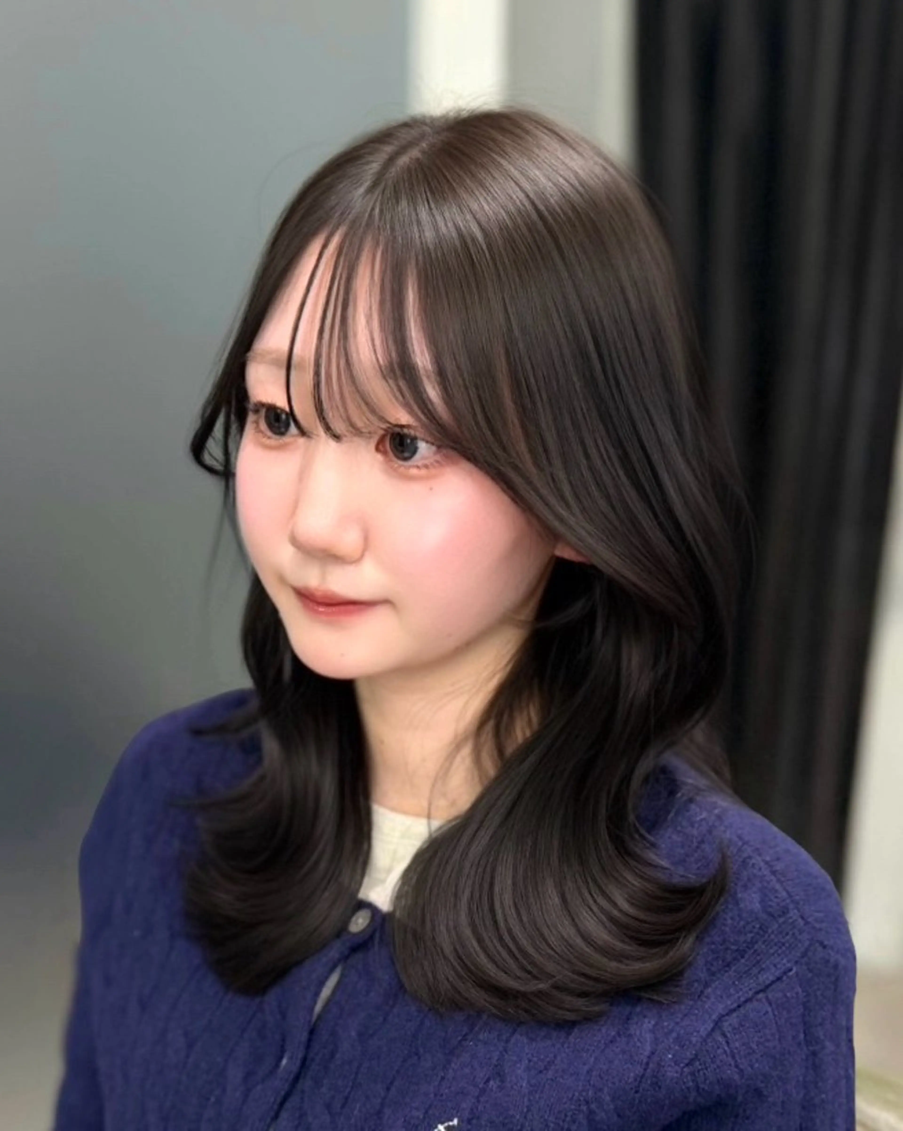 セミロング カット ヘアカラー 🎀韓国風顔周り× 透明感/梅田/アリサのヘアスタイル