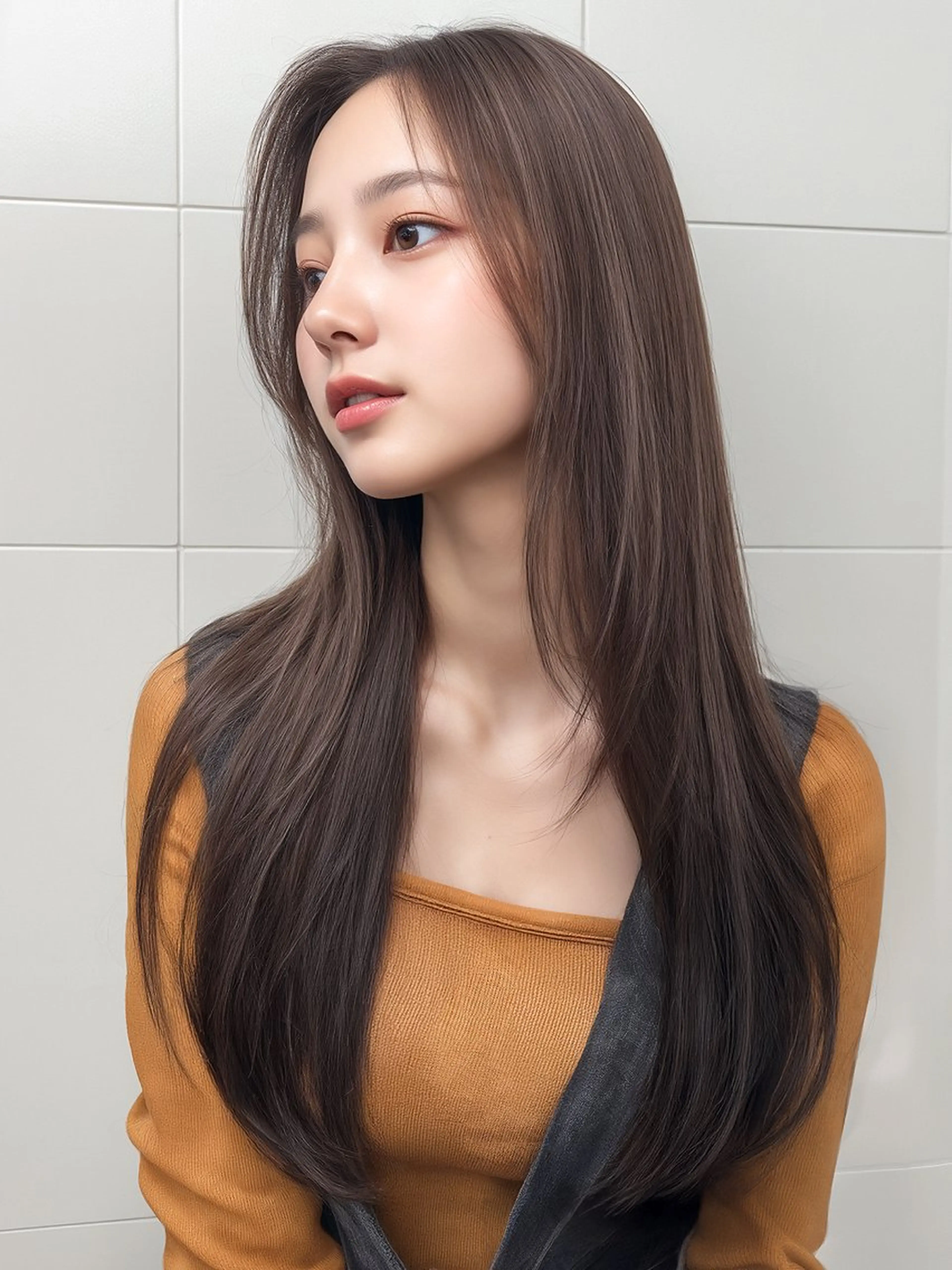 ロング カット ヘアカラー トリートメント 美髪矯正💎副店長 💎ミツキのヘアスタイル