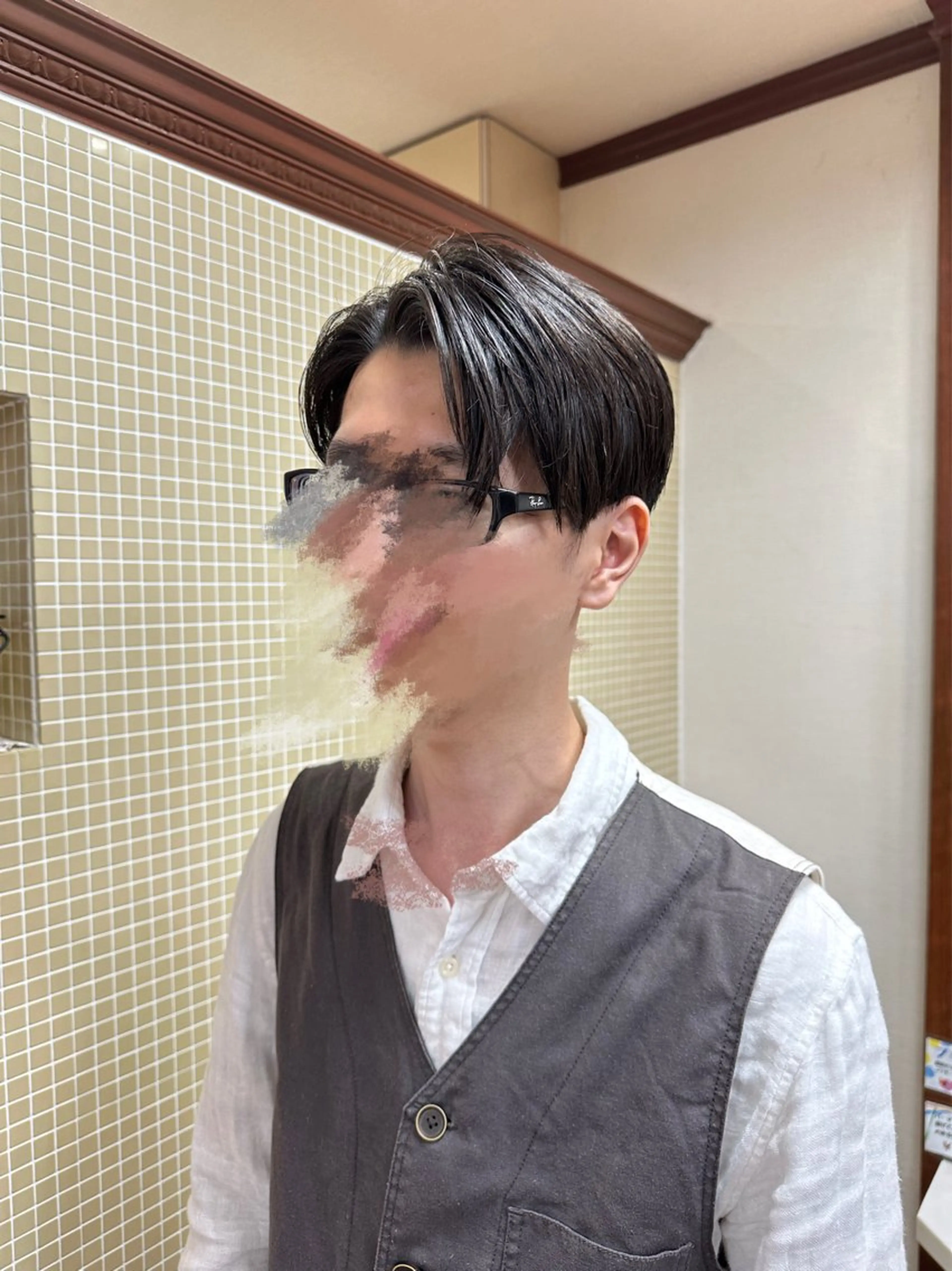 メンズ アップバング 濱野 黎士のヘアスタイル