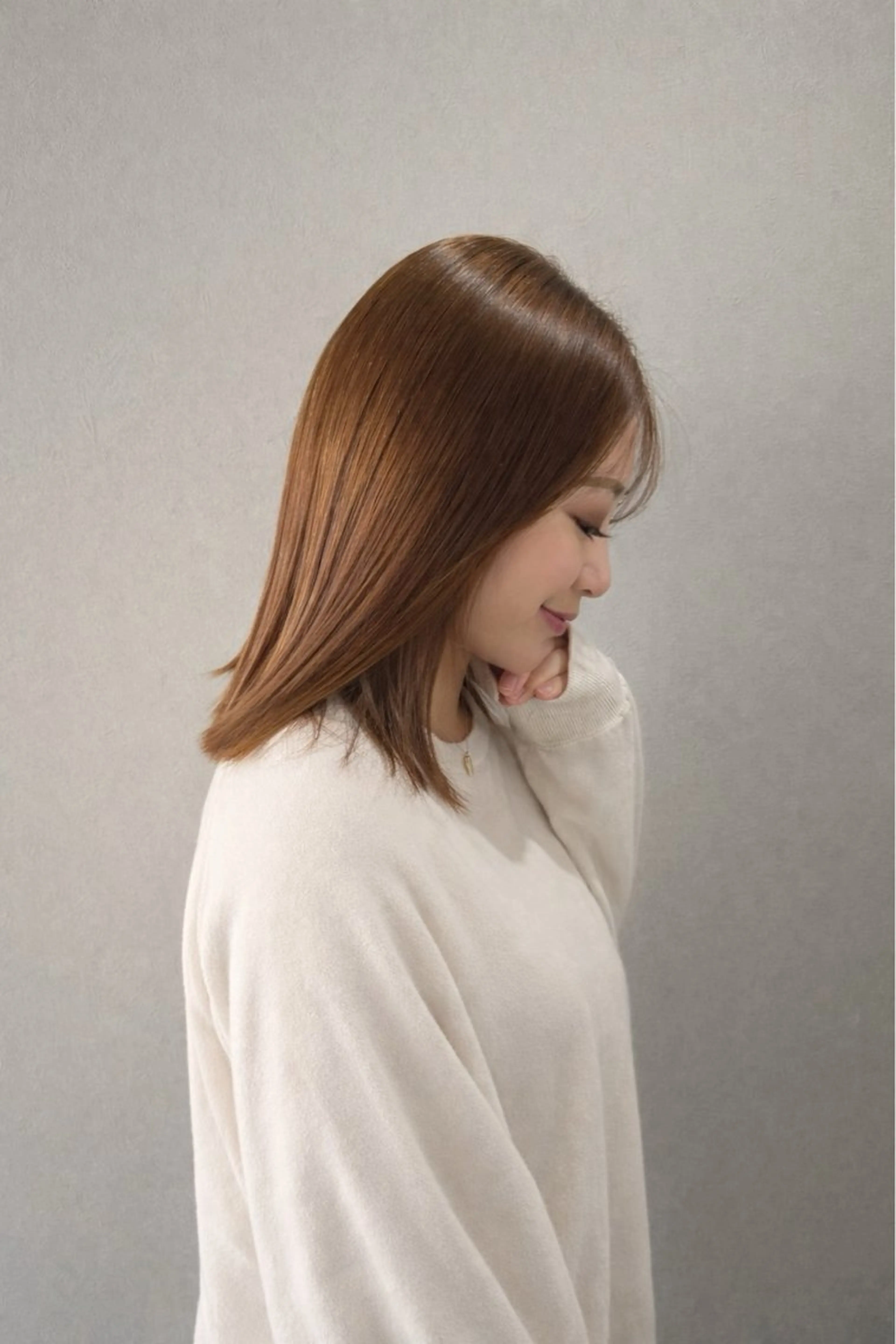 ミディアム 伸ばしかけ 髪質改善 トリートメント 横内 麻美のヘアスタイル