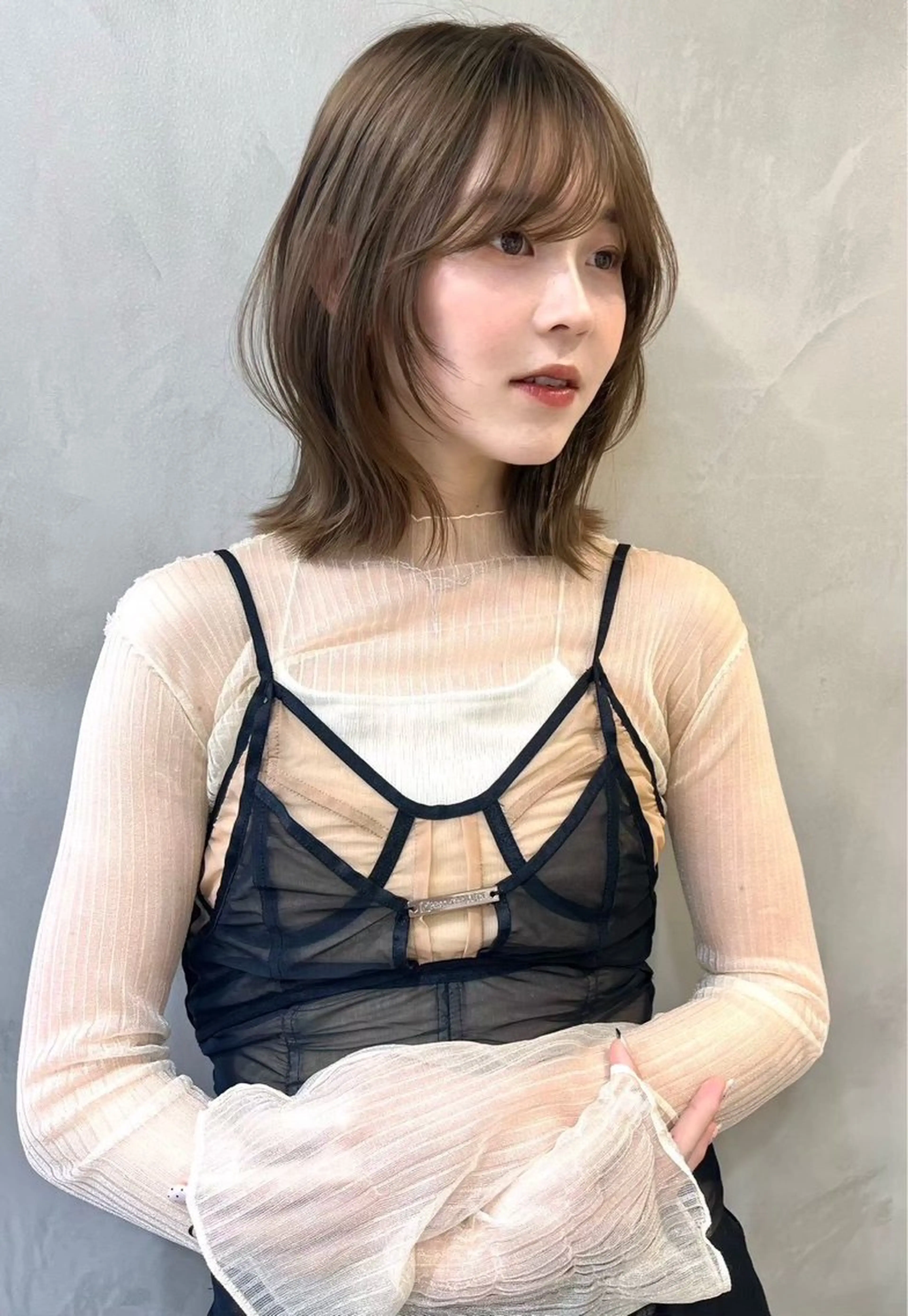 ミディアム カラー ヘアアレンジ GLROW大宮所属・大宮🎨高明度/カラ ー/髪質改善/ハルのヘアスタイル