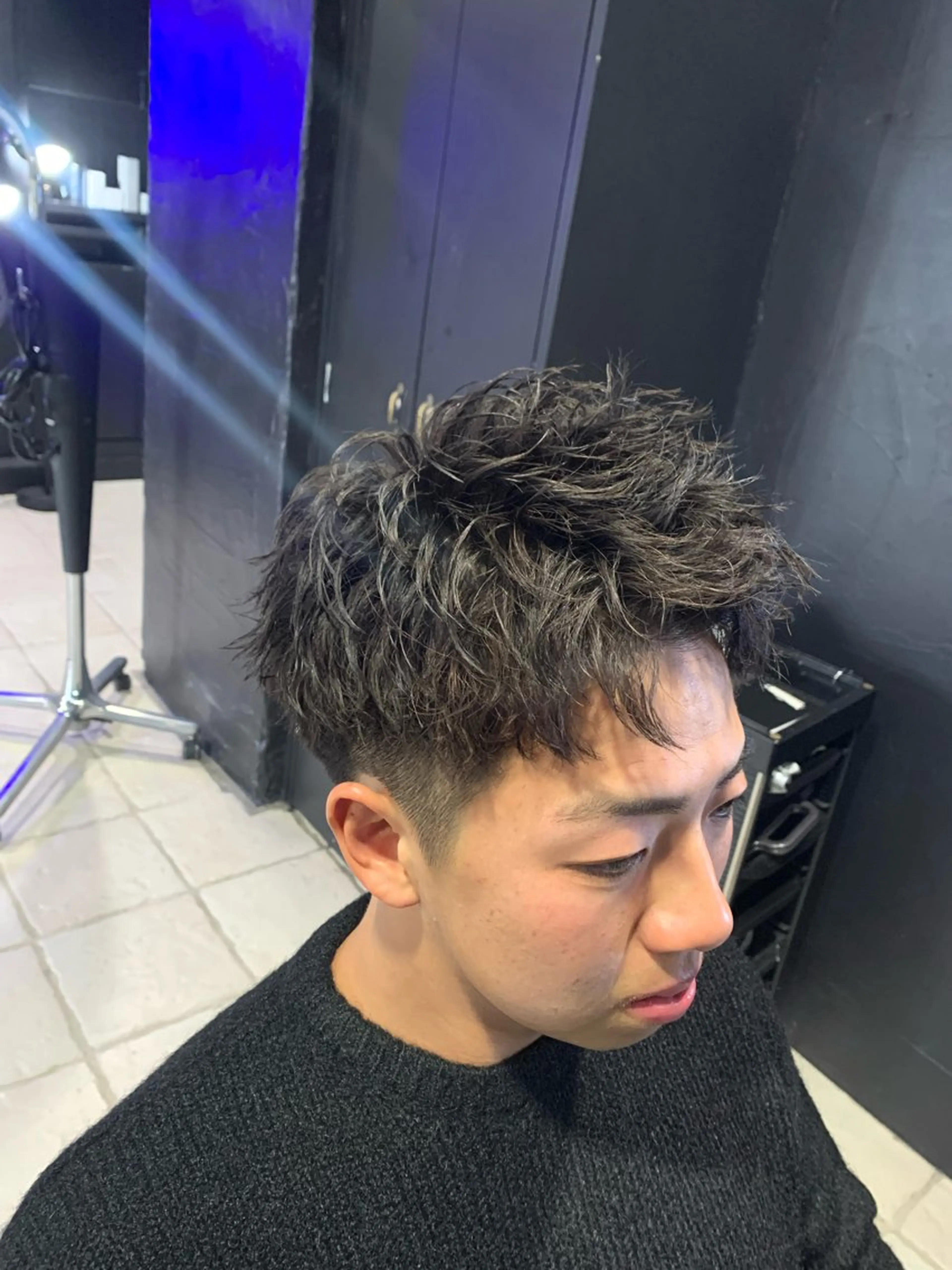 ショート メンズ カット パーマ ヘアセット メンズパーマ/難波/ 心斎橋　室園亮佑のヘアスタイル