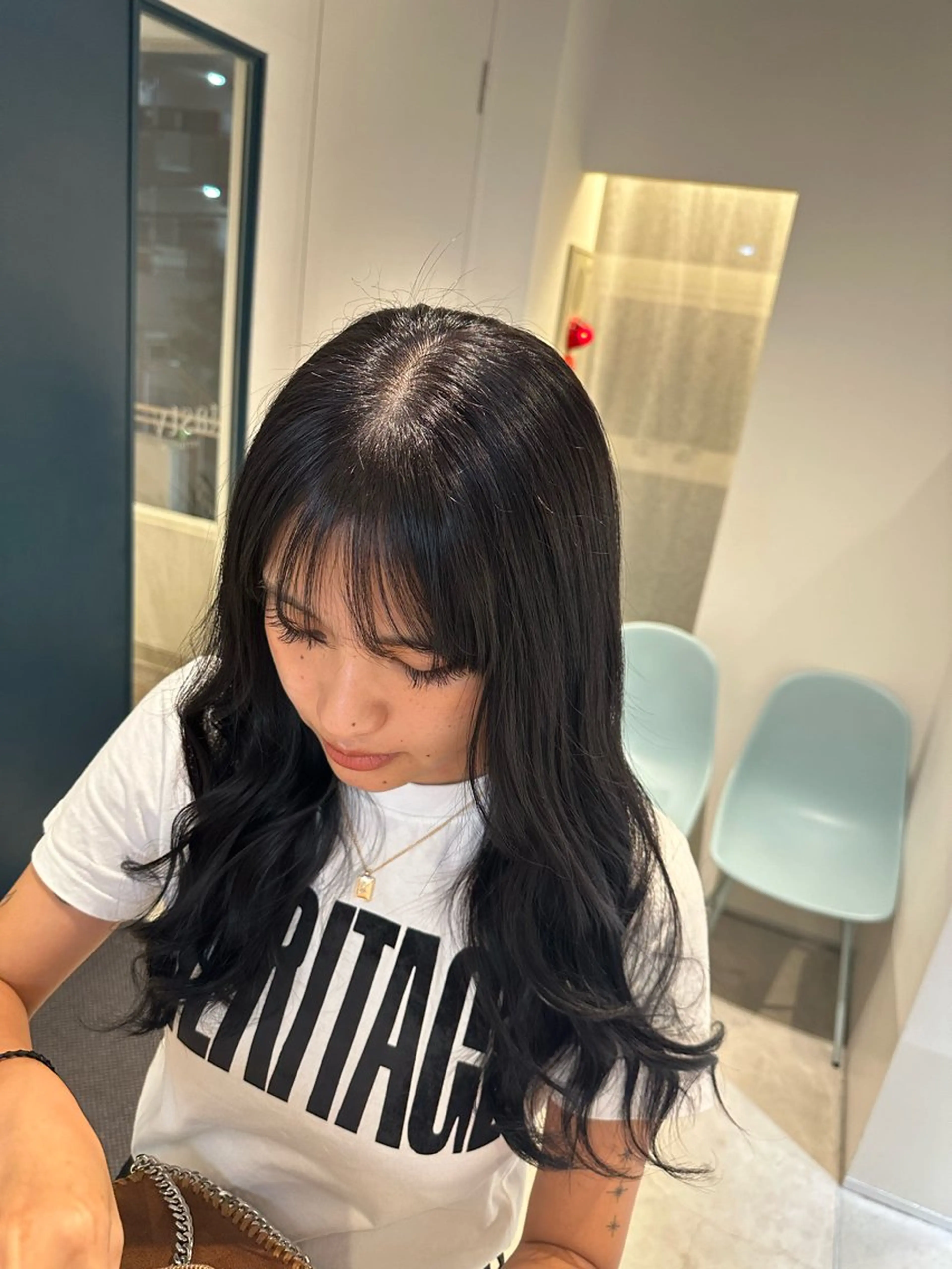 ロング カラー ダークグレー ダークグレージュ グレージュ ヘアカラー トリートメント 暖色/ヘアアレンジ 🎀♡irohaのヘアスタイル