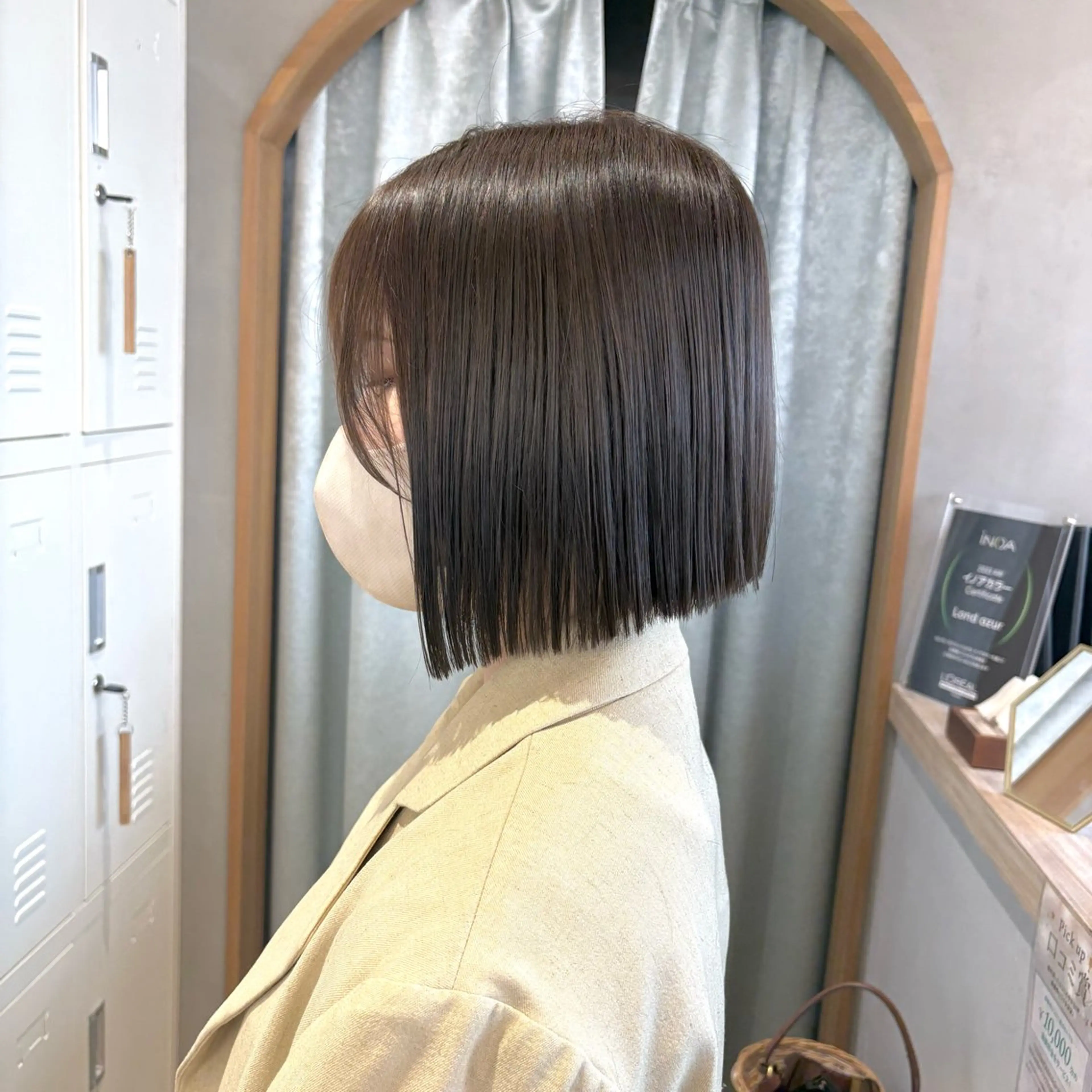 ショート カット ヘアカラー トリートメント オリーブベージュ/シ ョートボブたまき🧡のヘアスタイル