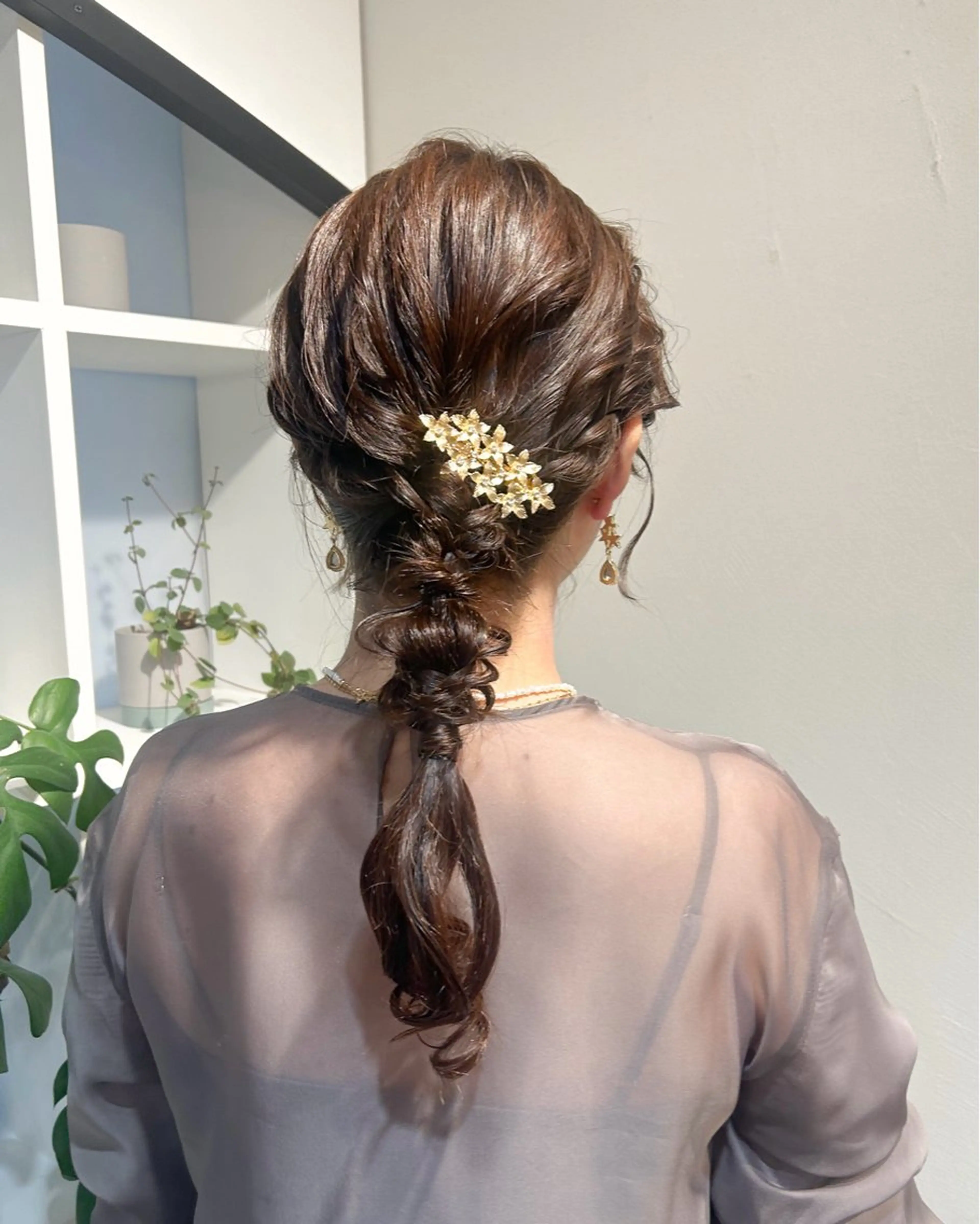 ミディアム カラー ヘアアレンジ カット ヘアカラー ヘアセット アレンジ/新宿 透明感カラー/ヤノのヘアスタイル