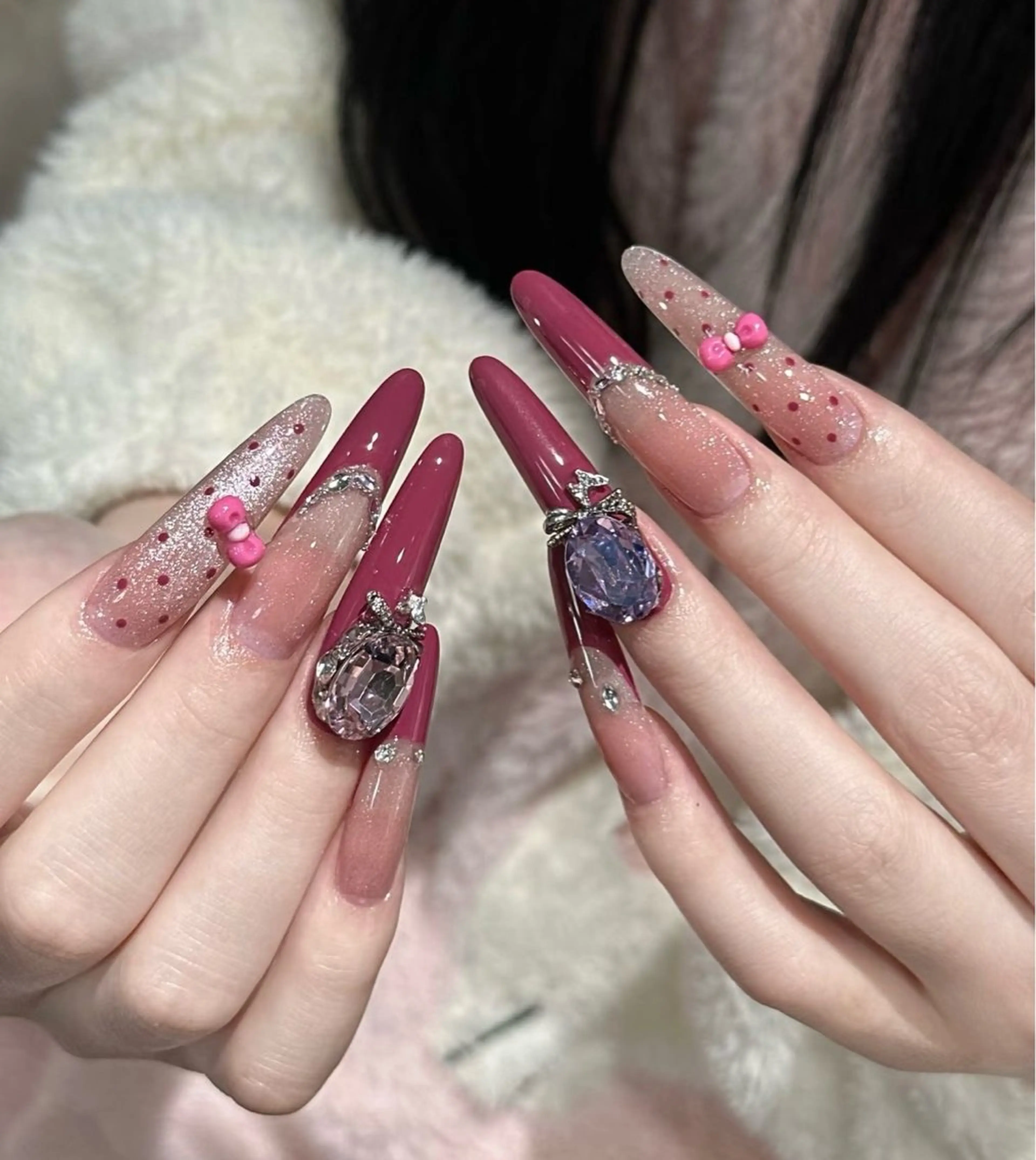 ネイル アートネイル ジェルネイル キラキラネイル 持ち込み ワンホンネイル ハンドネイル ハンドケア Panda chan Novaのネイルデザイン