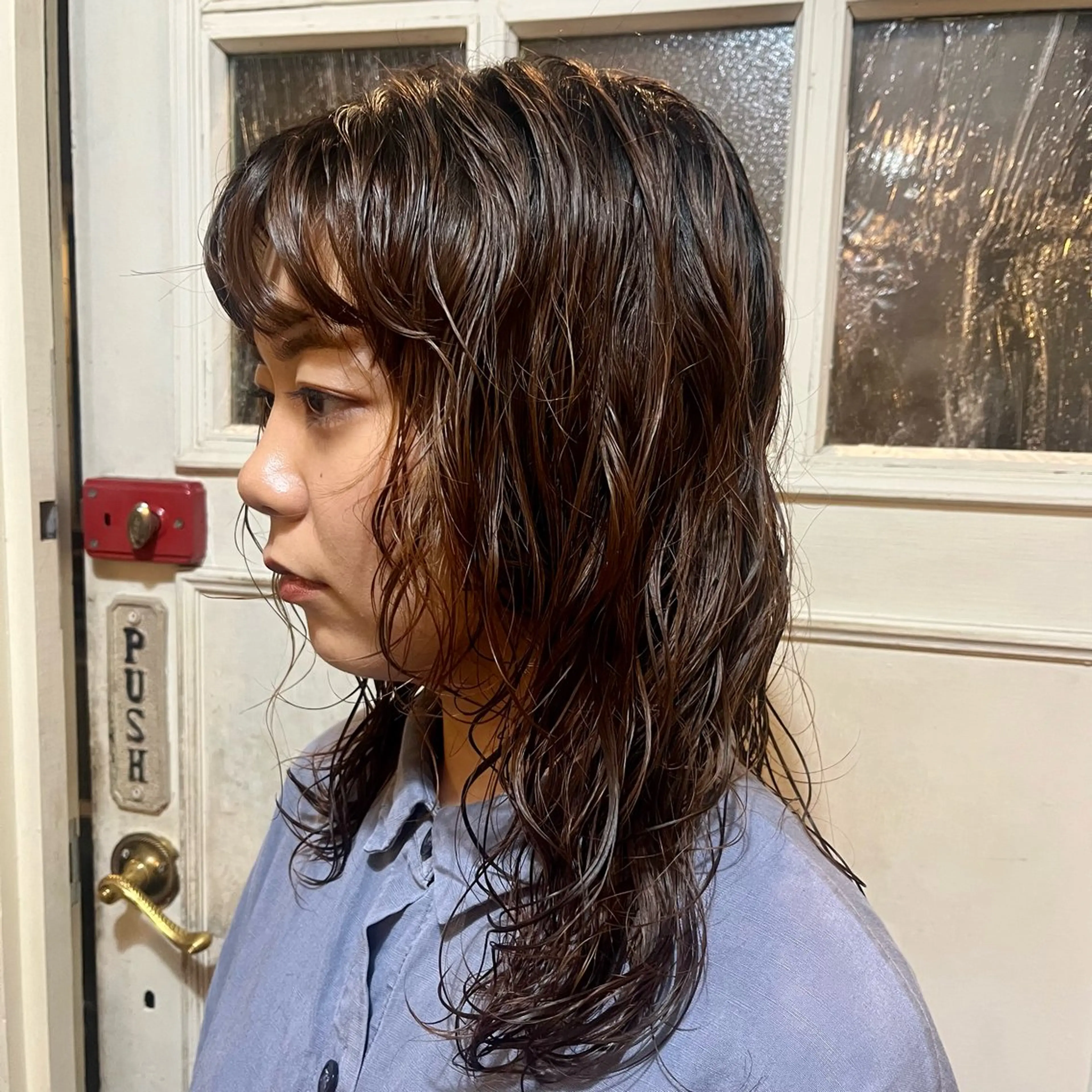 セミロング パーマ セミロングパーマ 朝が楽なパーマ 🌱ショート/緒方椋のヘアスタイル