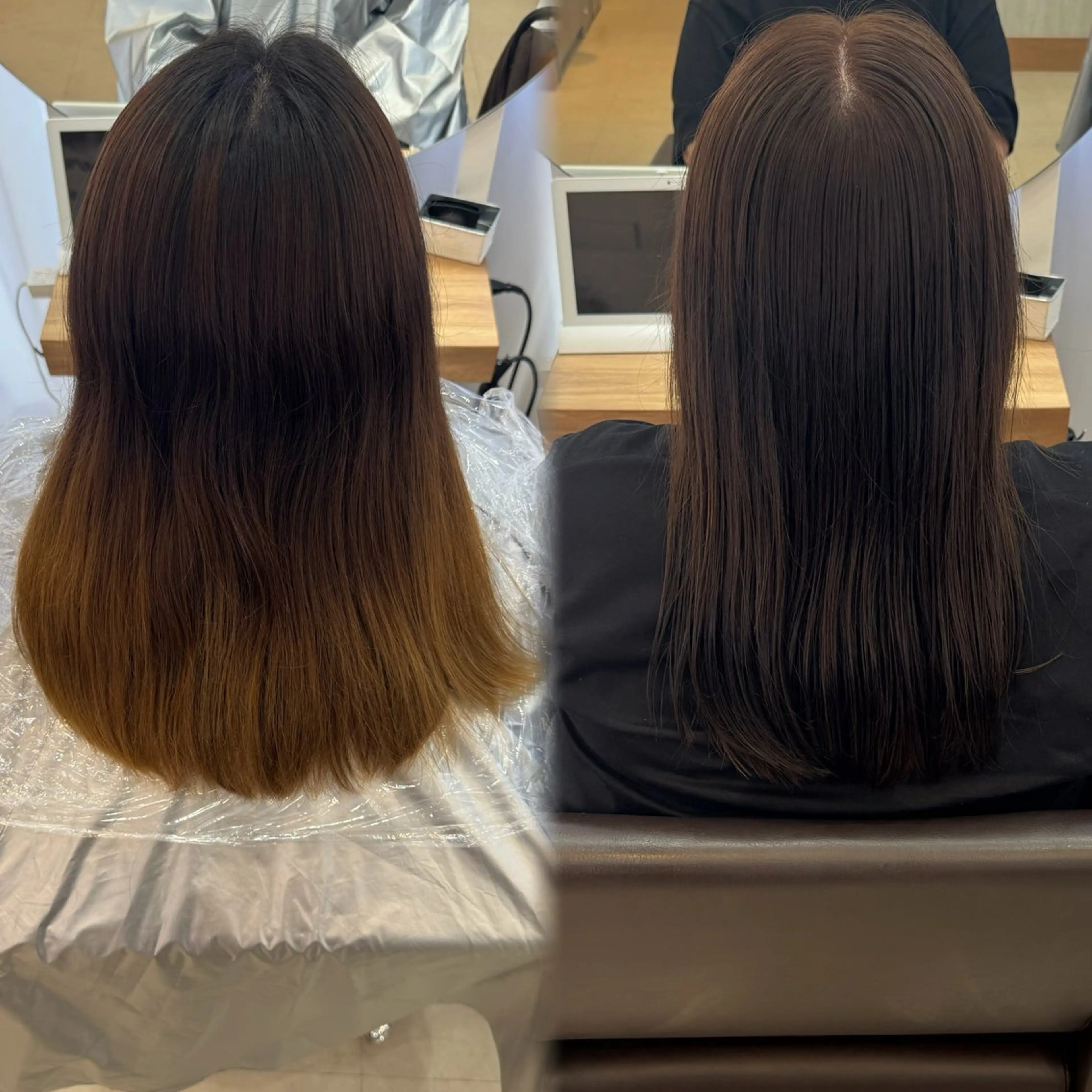 セミロング カラー ブリーチ 透明感カラー Agu hair 粉河のヘアスタイル