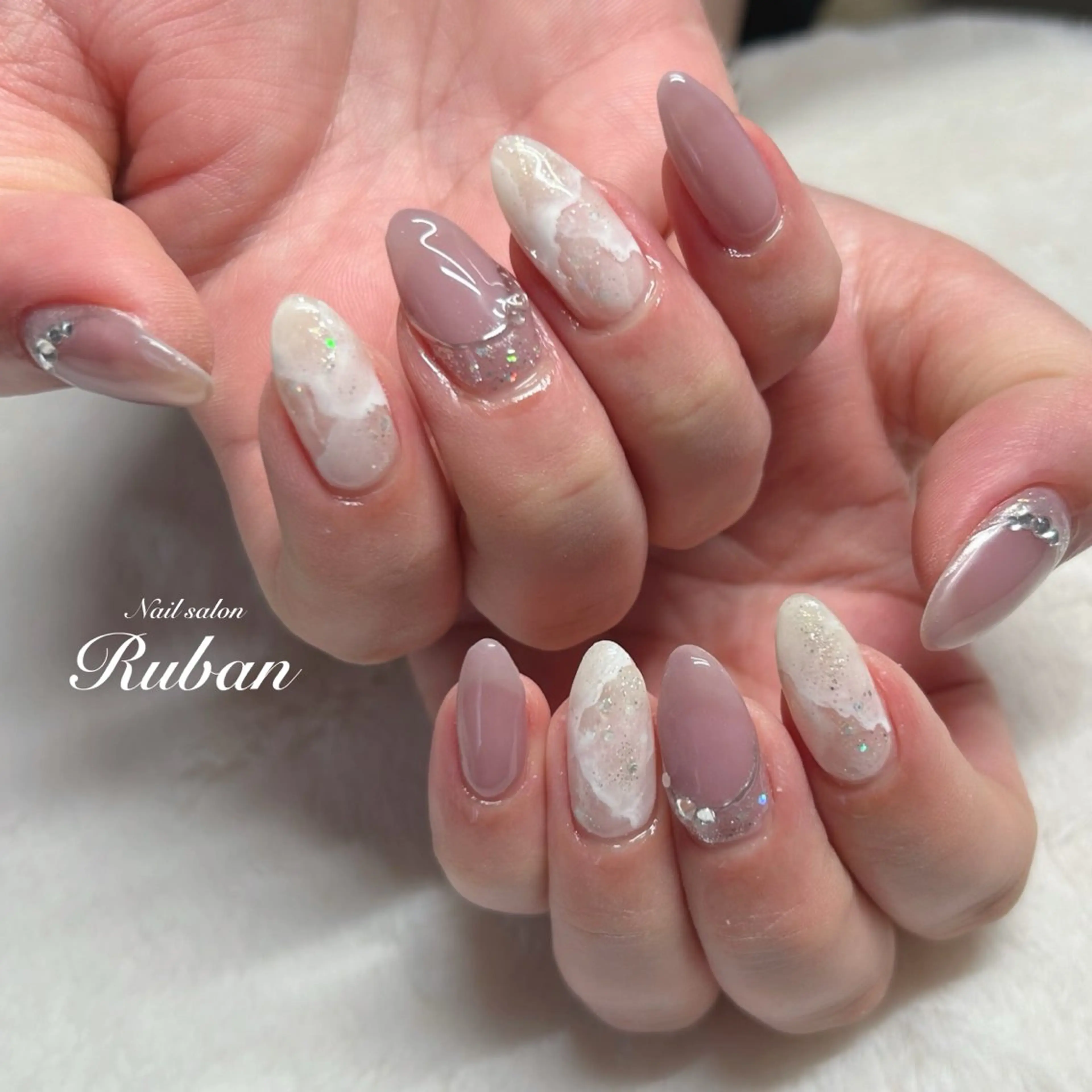 ネイル 長さ出し ニュアンスネイル Nail salon Ruban所属・Nail salon Rubanのネイルデザイン