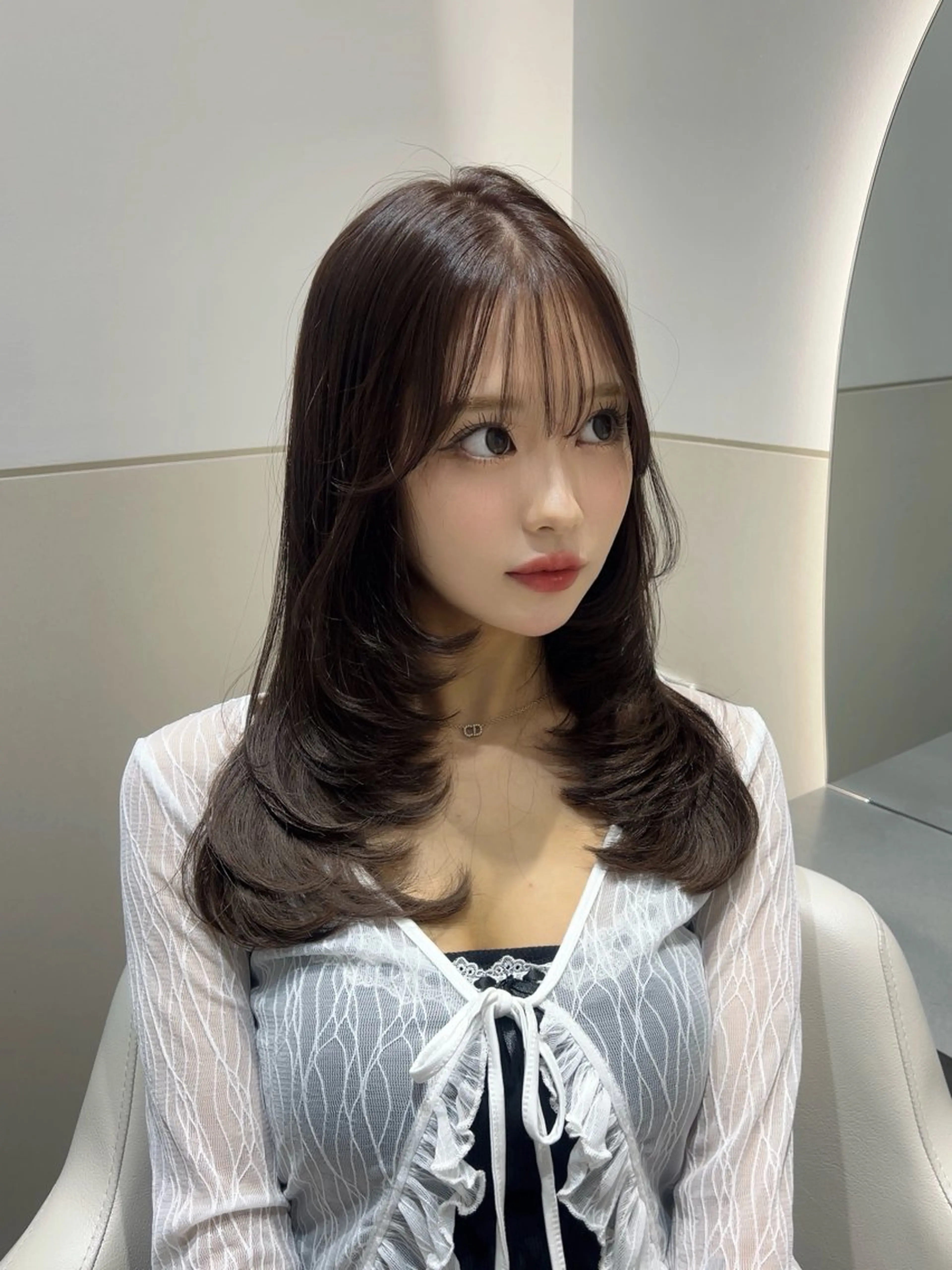 セミロング カット ヘアカラー トリートメント 🩷韓国ヘア/ヨシン モリ🩷Maikaのヘアスタイル