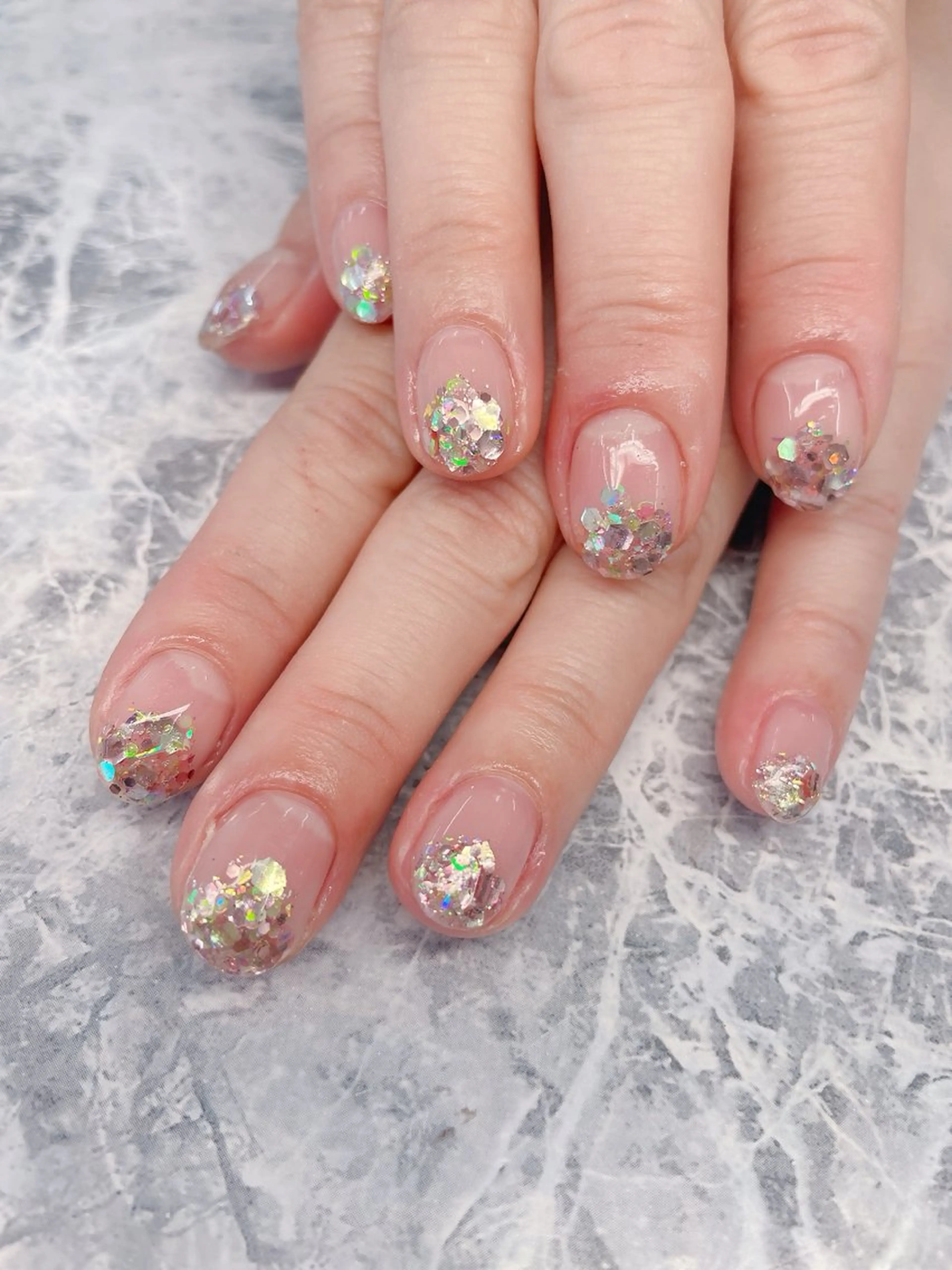 先端ホロorラメグラデーションの写真