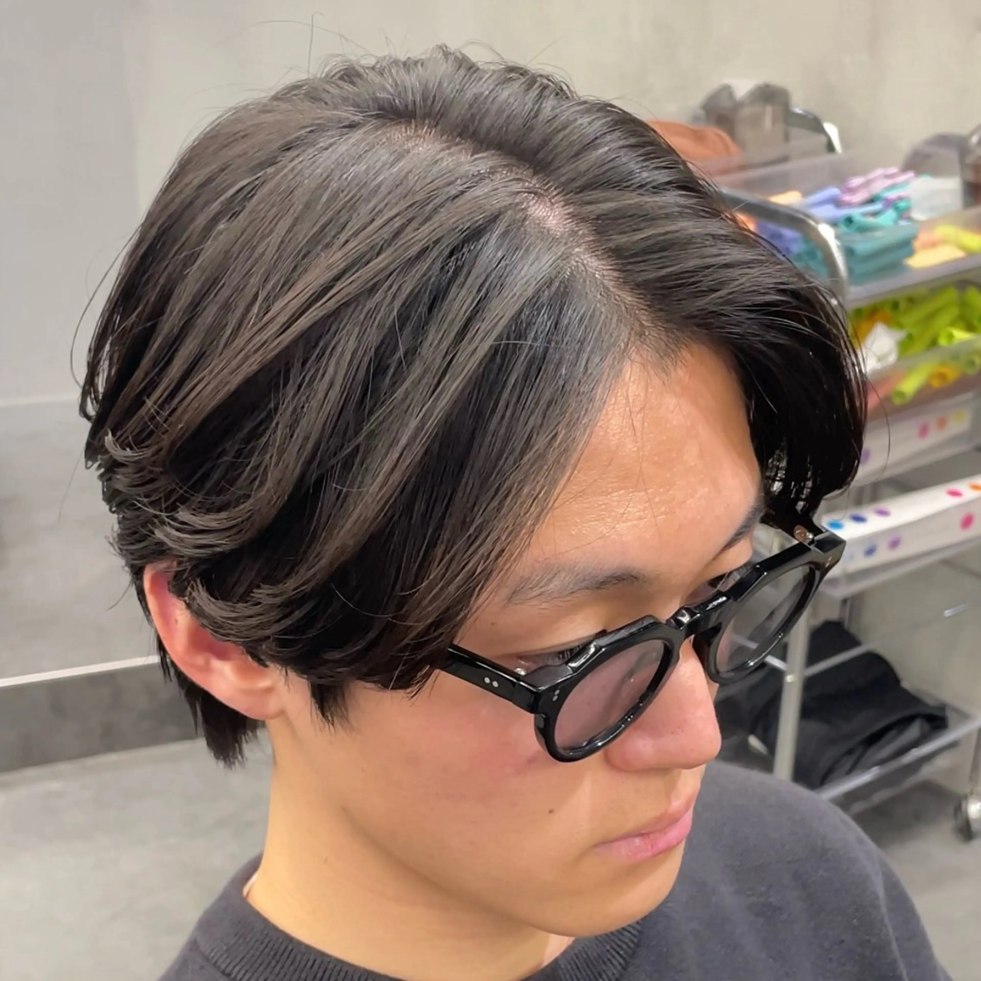 ミディアム パーマ ヘアアレンジ メンズ カット パーマ fifth 石川 凪のヘアスタイル