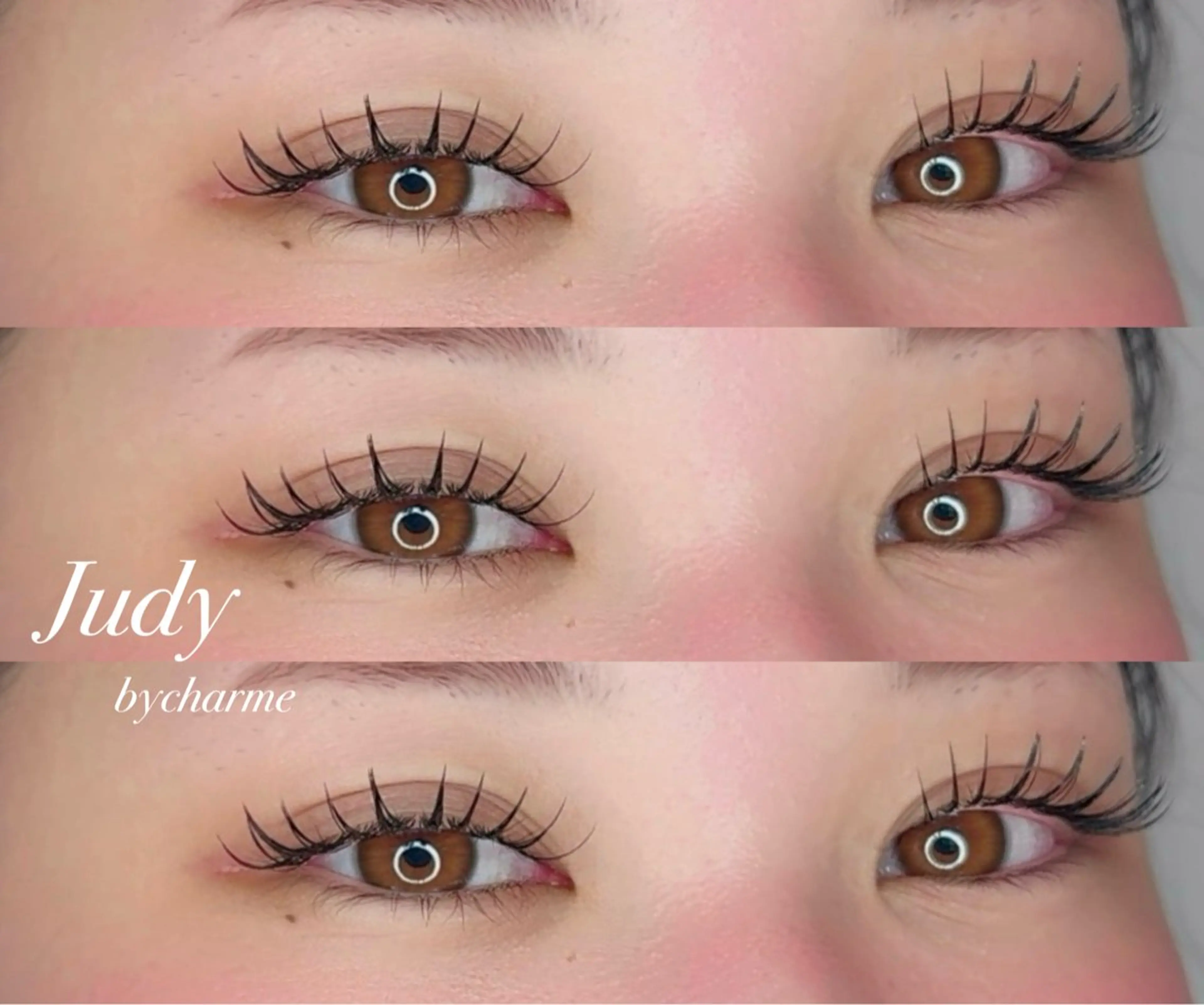 マツエク・マツパ 付け放題 フラットラッシュ パリジェンヌラッシュリフト アップワードラッシュ マツエク Judy by charmeのマツエク・マツパデザイン