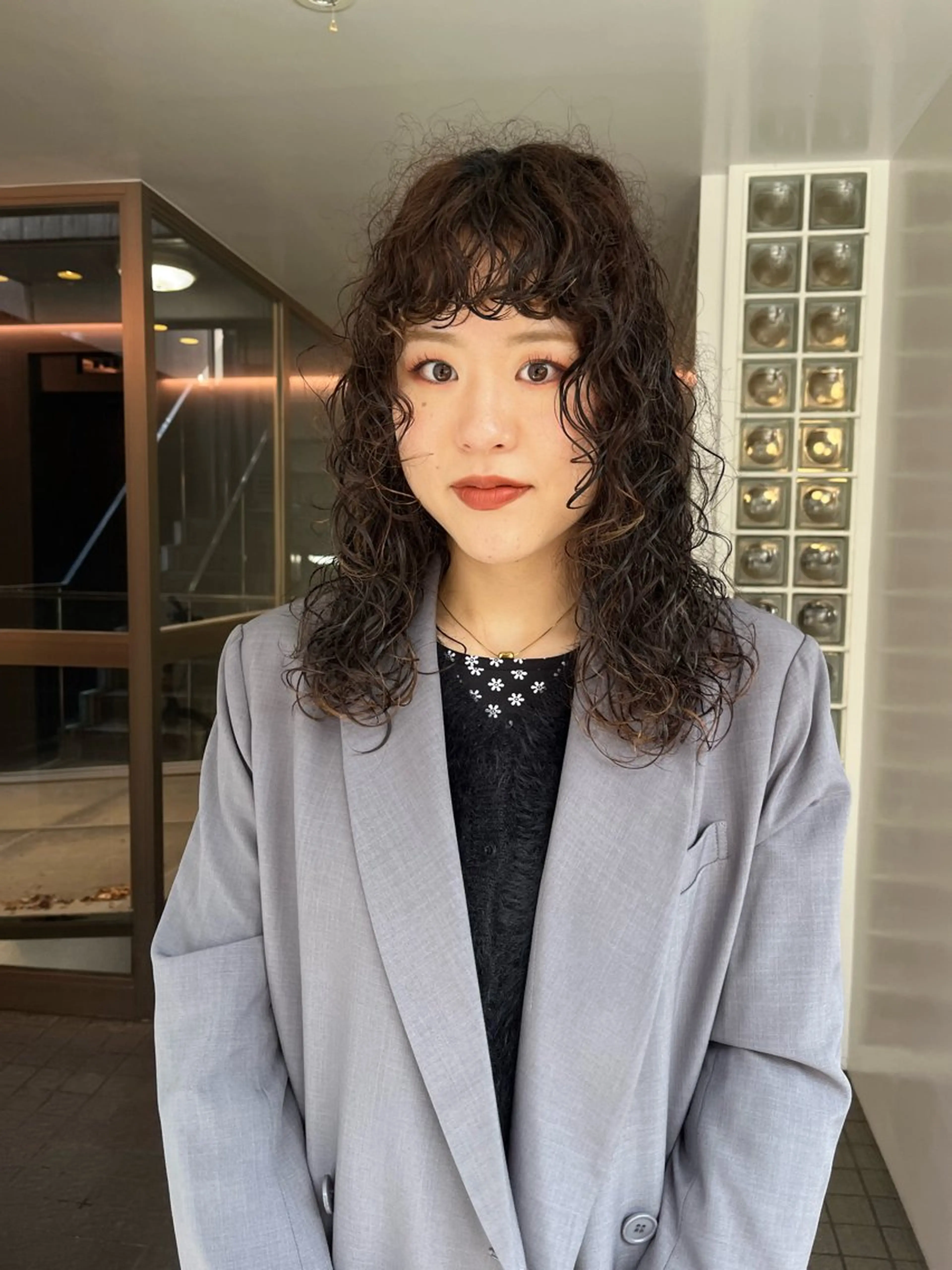 ロング カラー パーマ ボブパーマ/パーマ ウルフパーマのヘアスタイル