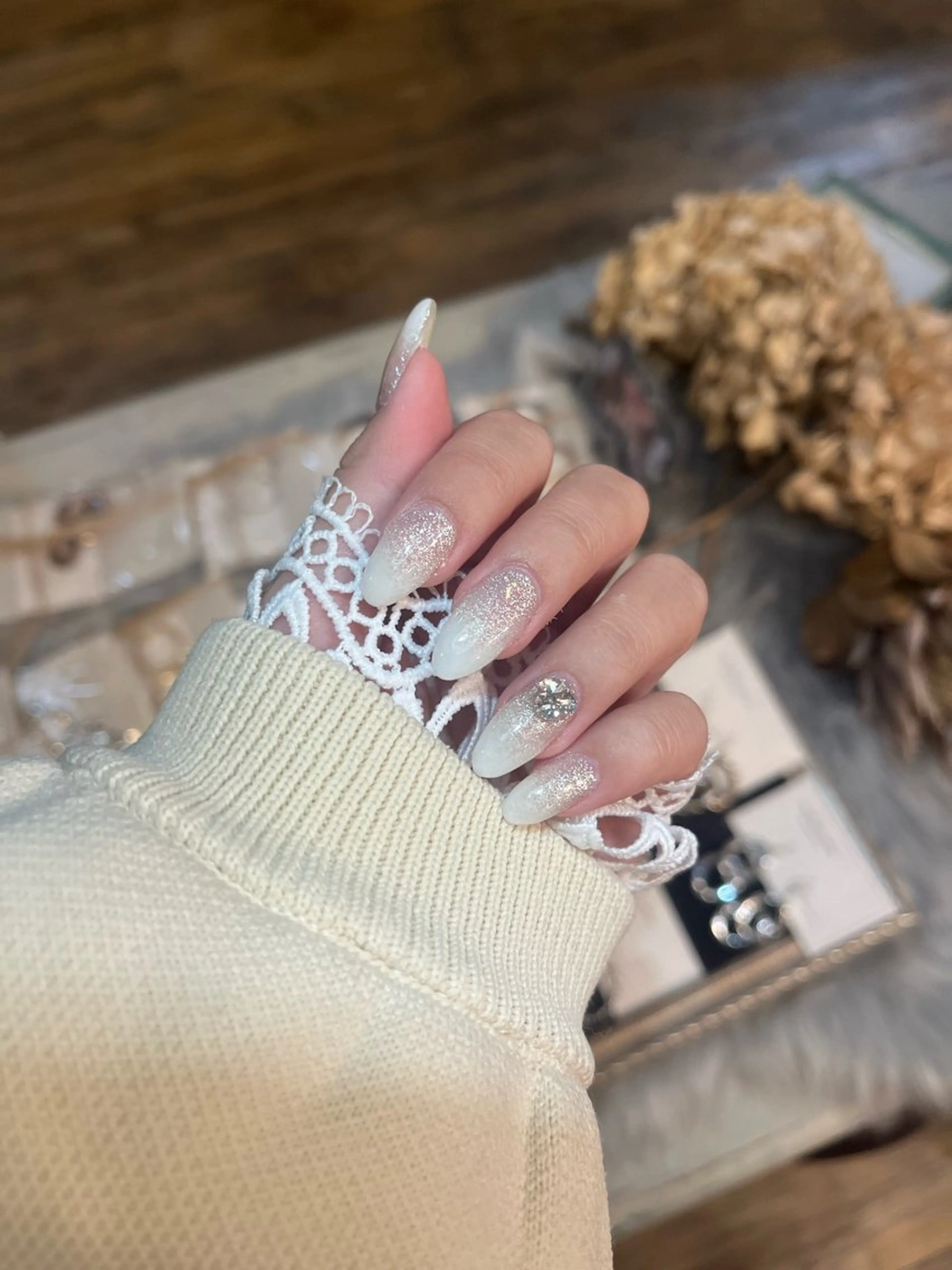 ネイル キラキラネイル ストーンネイル 長田 千里のネイルデザイン
