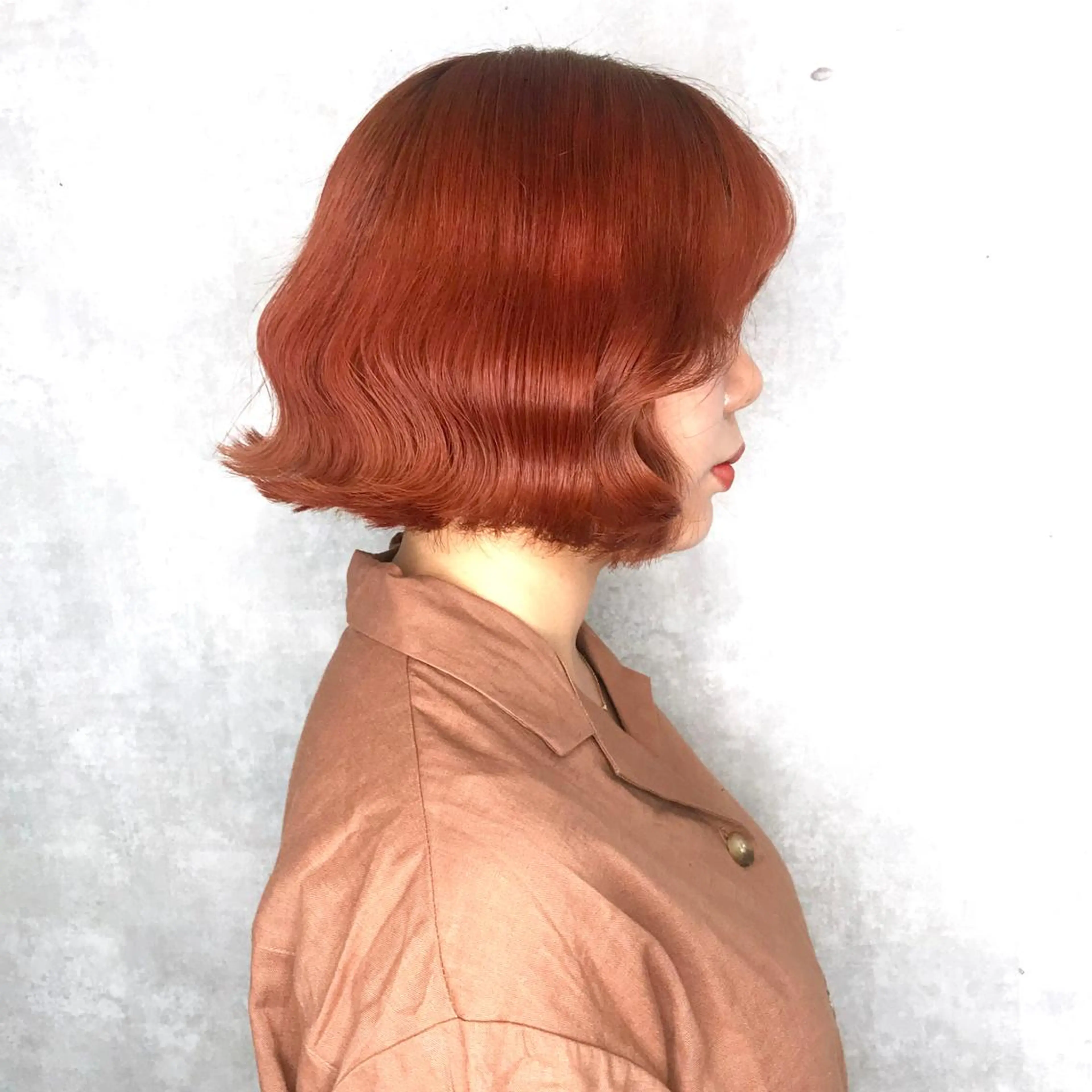 ショート カラー ブリーチ オレンジ ピンクカラー タンバルモリ ムルギョル巻き K-POP好き美容師 🇰🇷Kai.Yのヘアスタイル