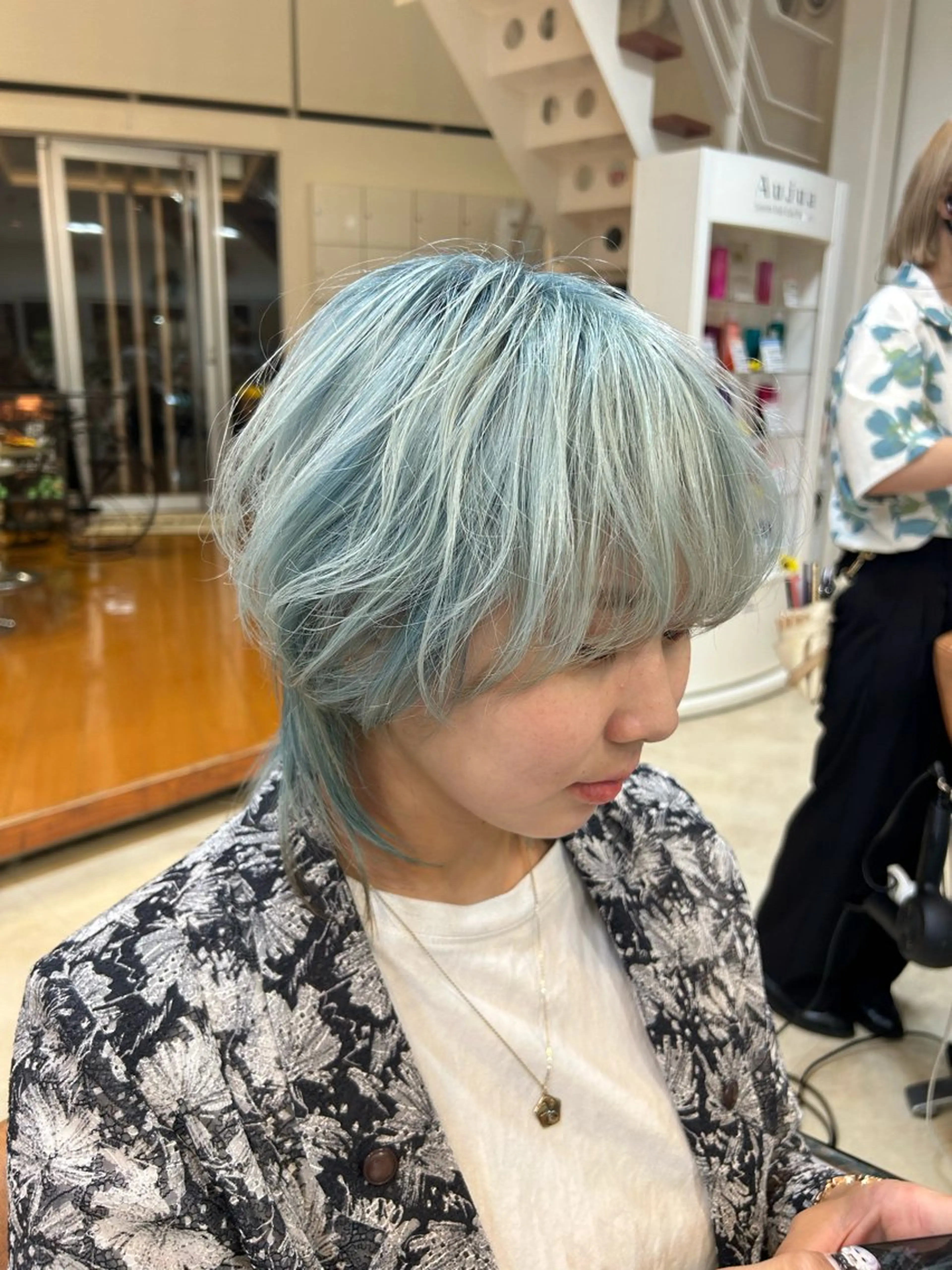 ミディアム ウルフカット ヘアカラー メンズ特化 kazukiのヘアスタイル