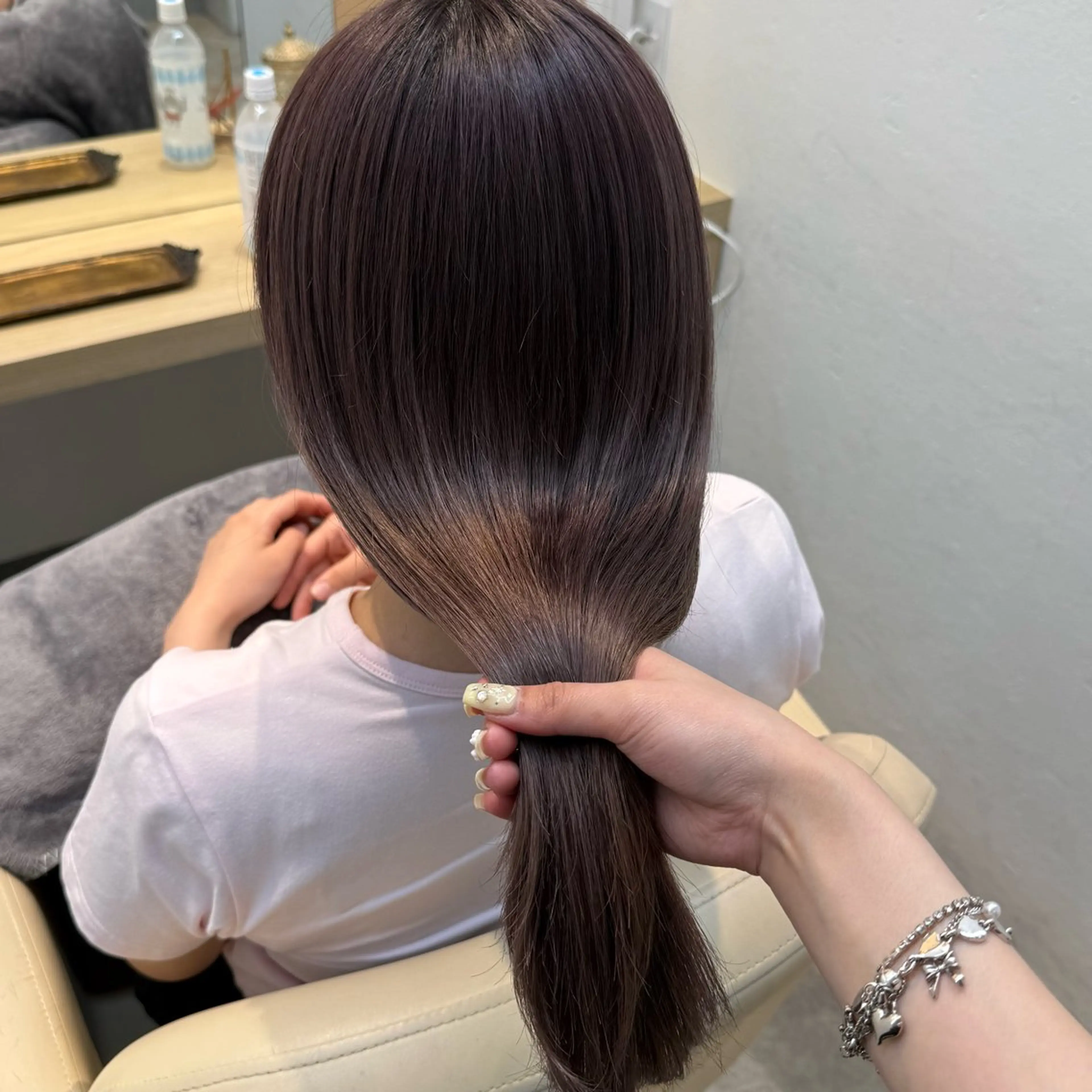 ロング カラー カット ヘアカラー トリートメント 柔らかいbeige ￤韓国￤🩰マユ🩰のヘアスタイル