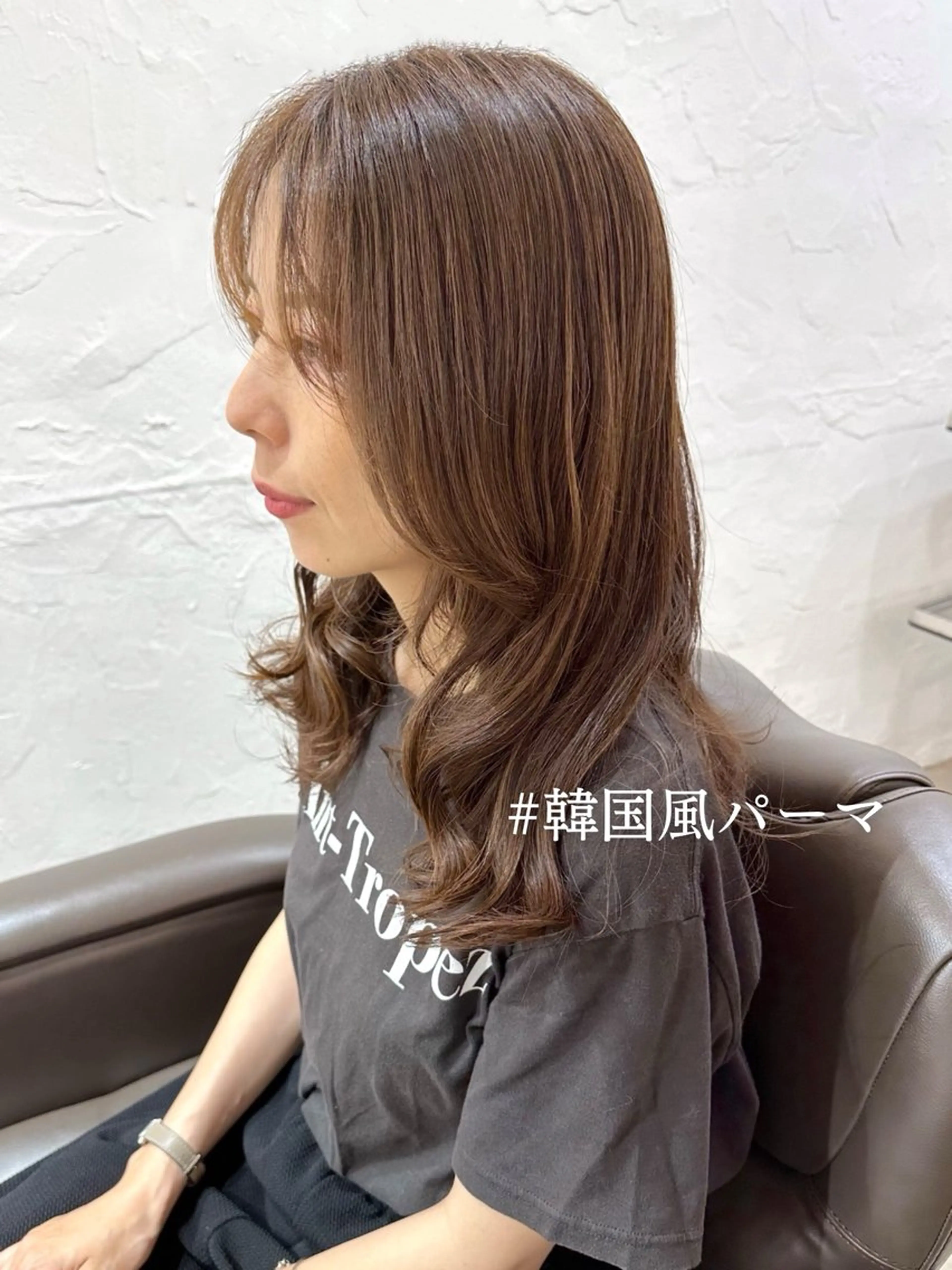 セミロング パーマ 銀座No.1髪質改善 縮毛矯正/本木のヘアスタイル