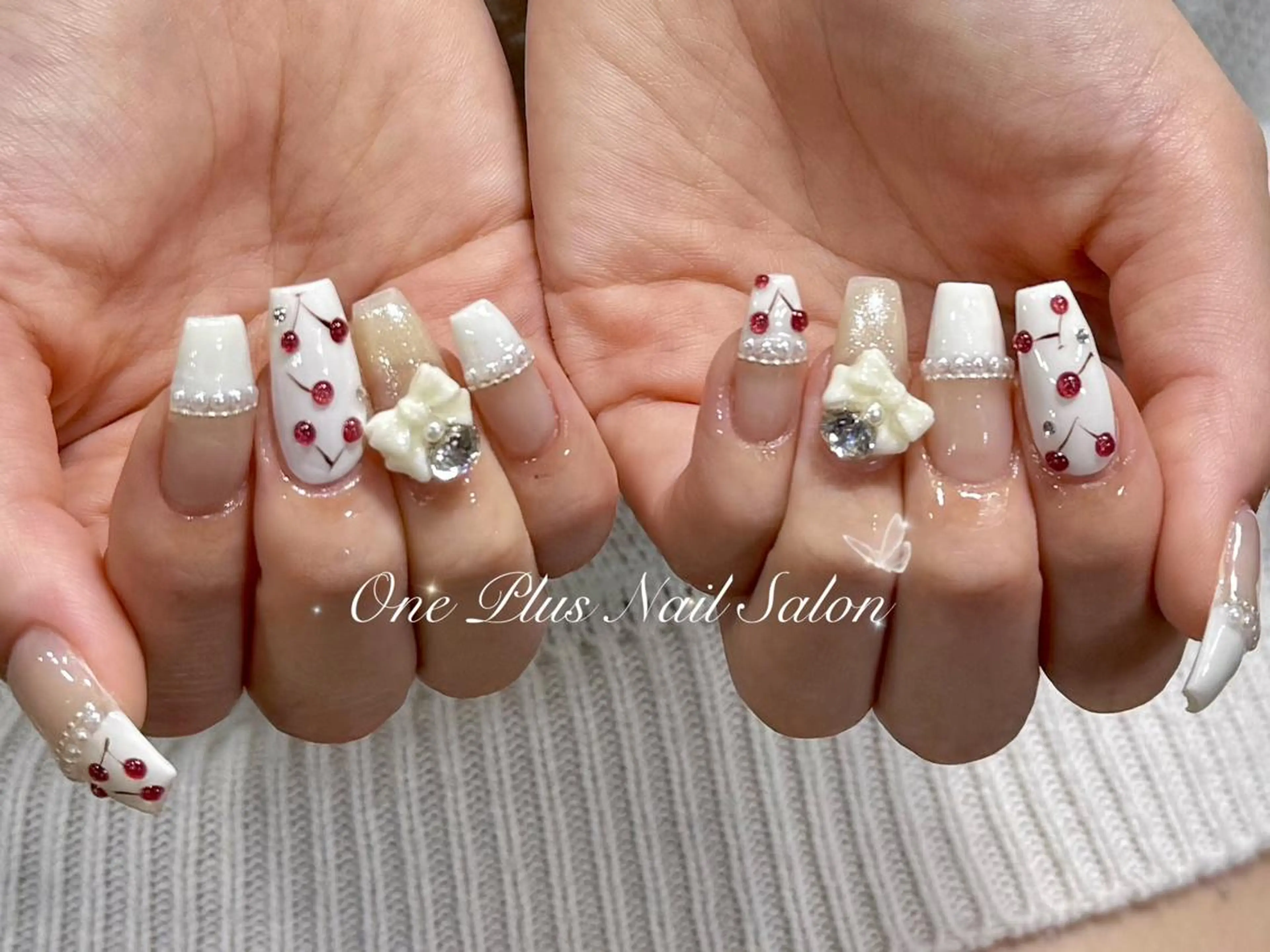 ネイル 持ち込み ピンク 夏ネイル One Plus Nail Salonのネイルデザイン