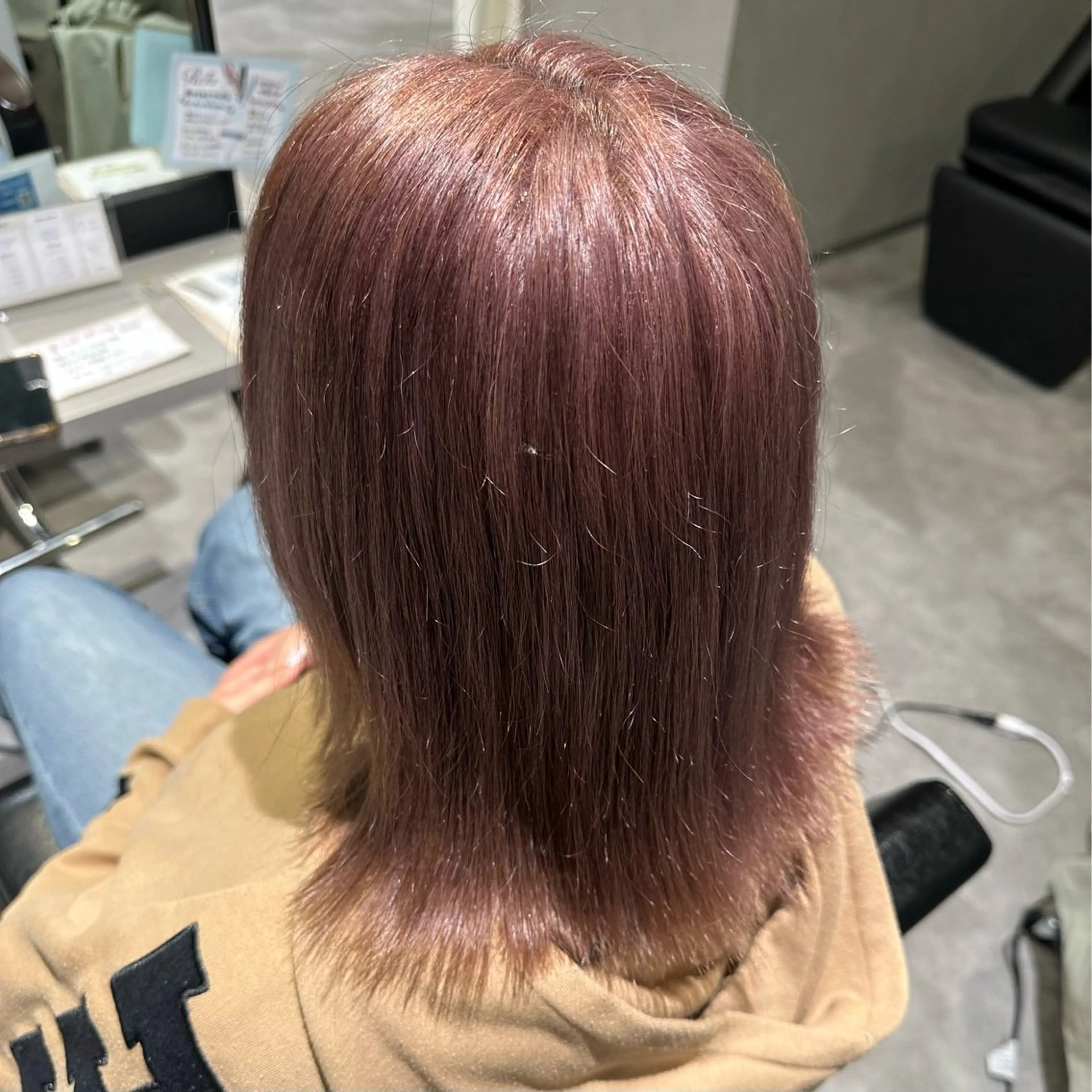 ミディアム カラー ダブルカラー ピンクカラー カット ヘアカラー MIRUKA/ 暖色カラー/ベージュのヘアスタイル