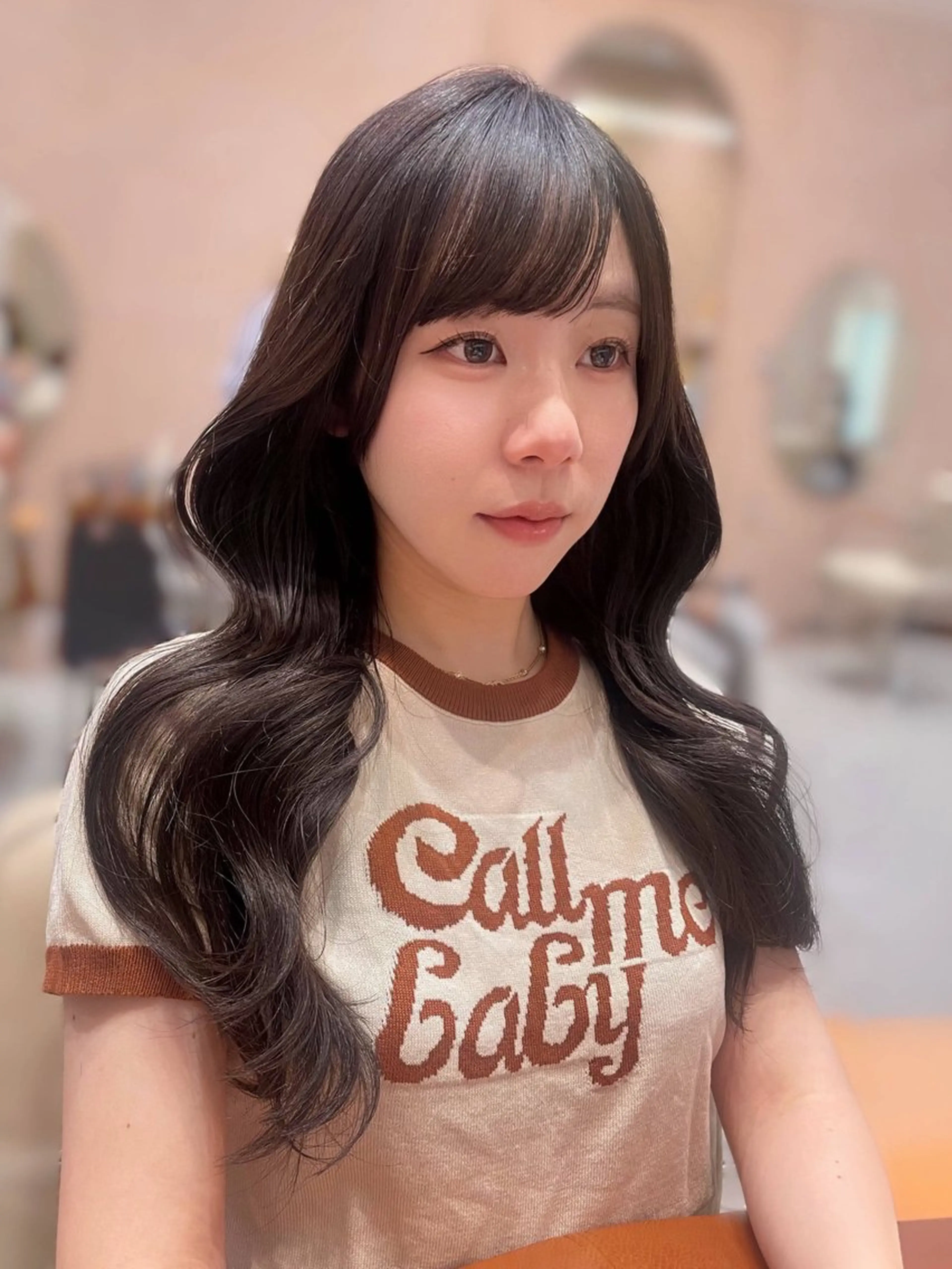 ミディアム カラー 髪質改善 縮毛矯正 トリートメント HINA🎀韓国ヘア エクステ/小顔カットのヘアスタイル