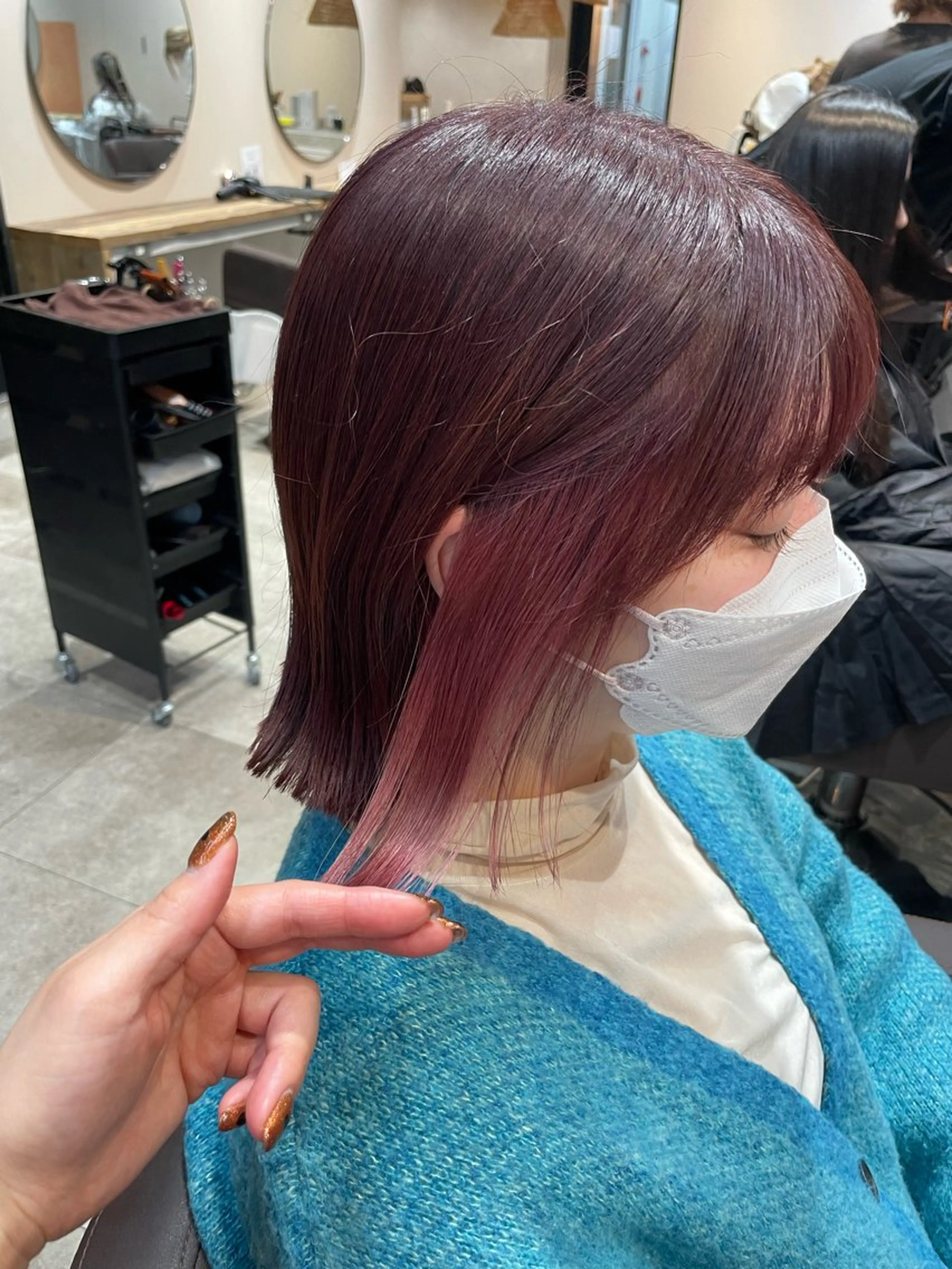 ミディアム カラー イヤリングカラー ヘアカラー トリートメント 💐パーソナルカラー /市橋加菜💐のヘアスタイル