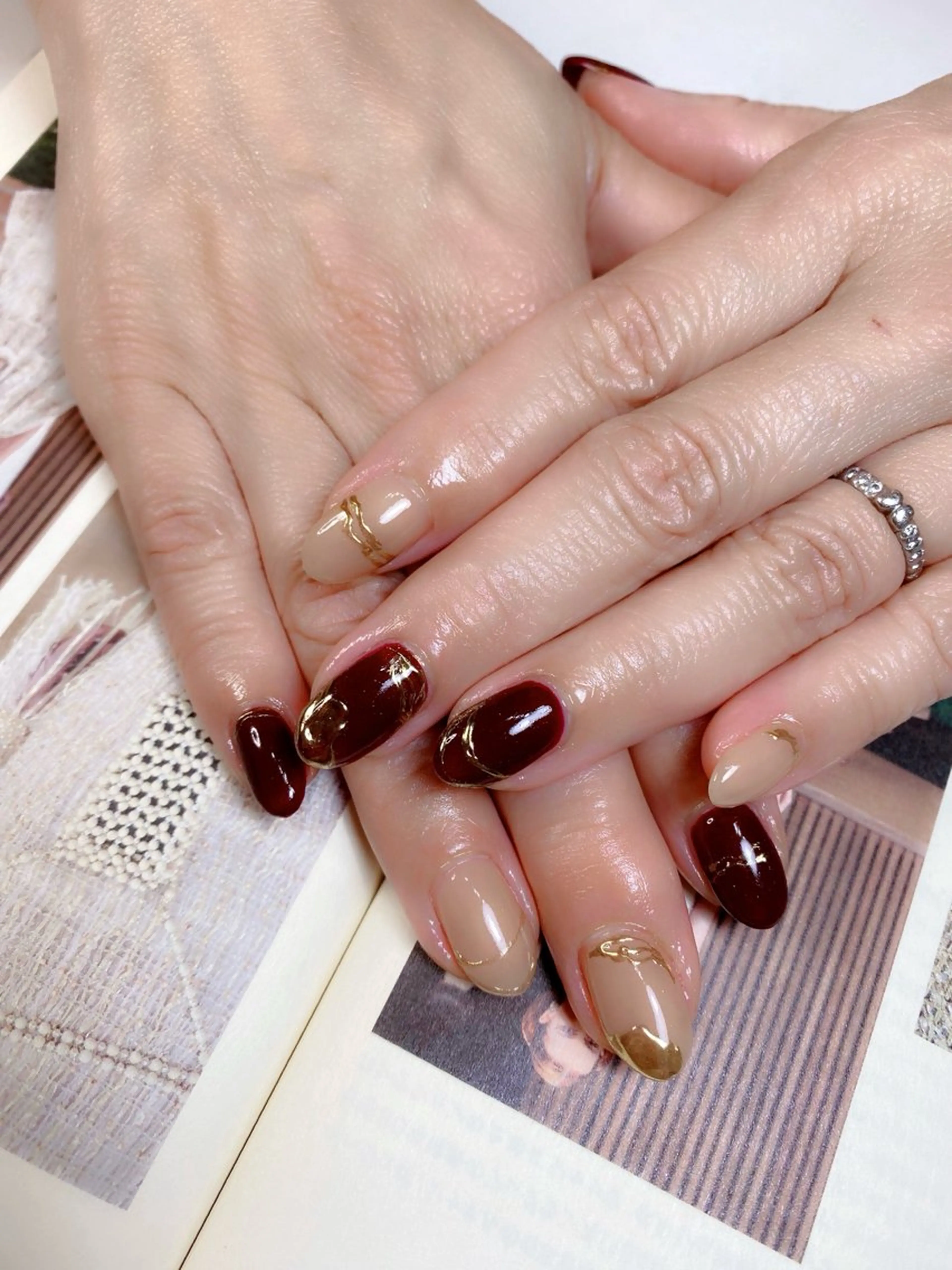 ネイル オフィスネイル 赤色 iro+ nailのネイルデザイン