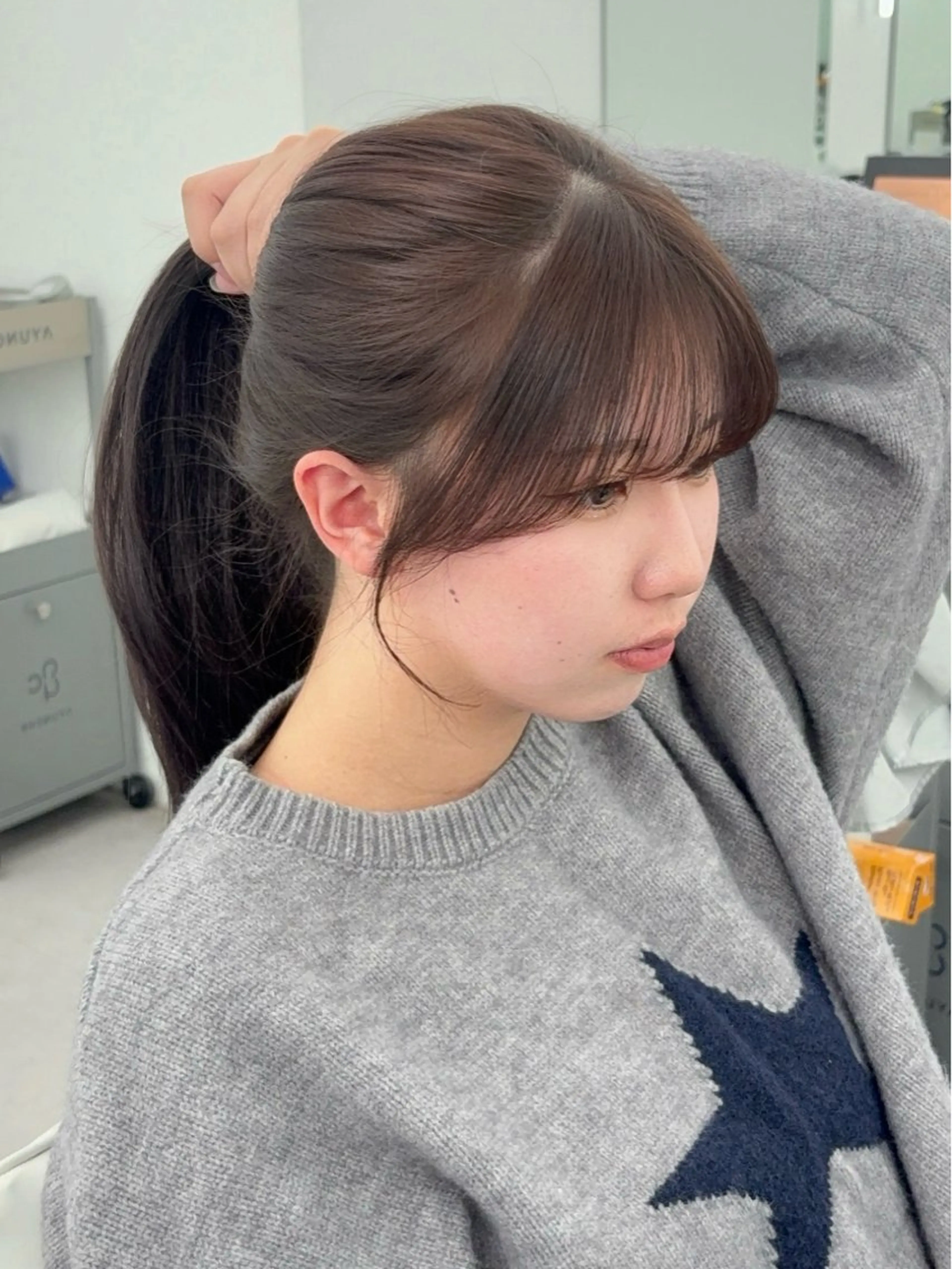 ロング カラー レイヤーカット 小顔カット カット ヘアカラー トリートメント 韓国ヘア/レイヤー/ 顔まわり足立遥奈のヘアスタイル