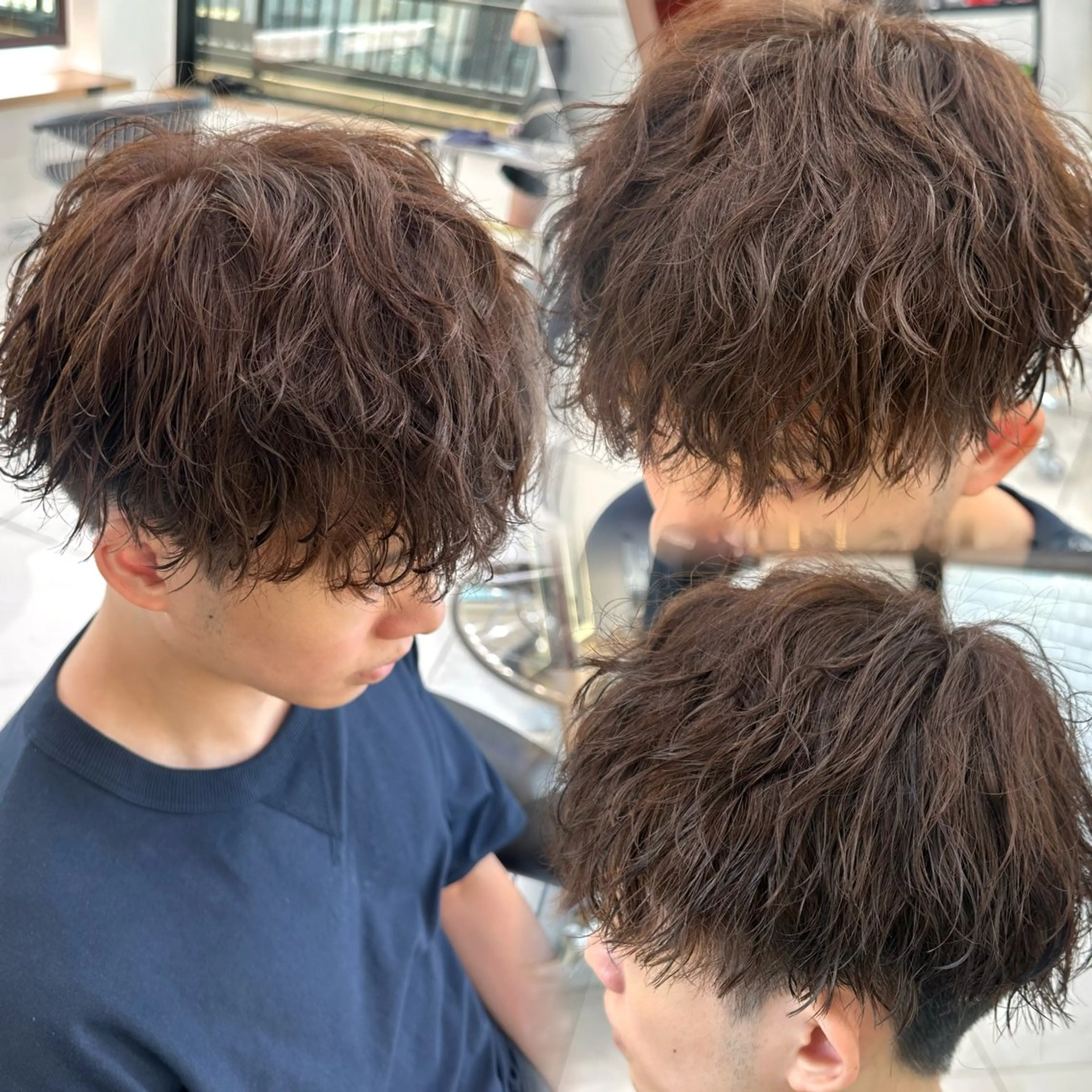 メンズ メンズパーマ 学生（メンズ向け） 白髪ぼかし/メッシュ ハイライト/ゆうとのヘアスタイル