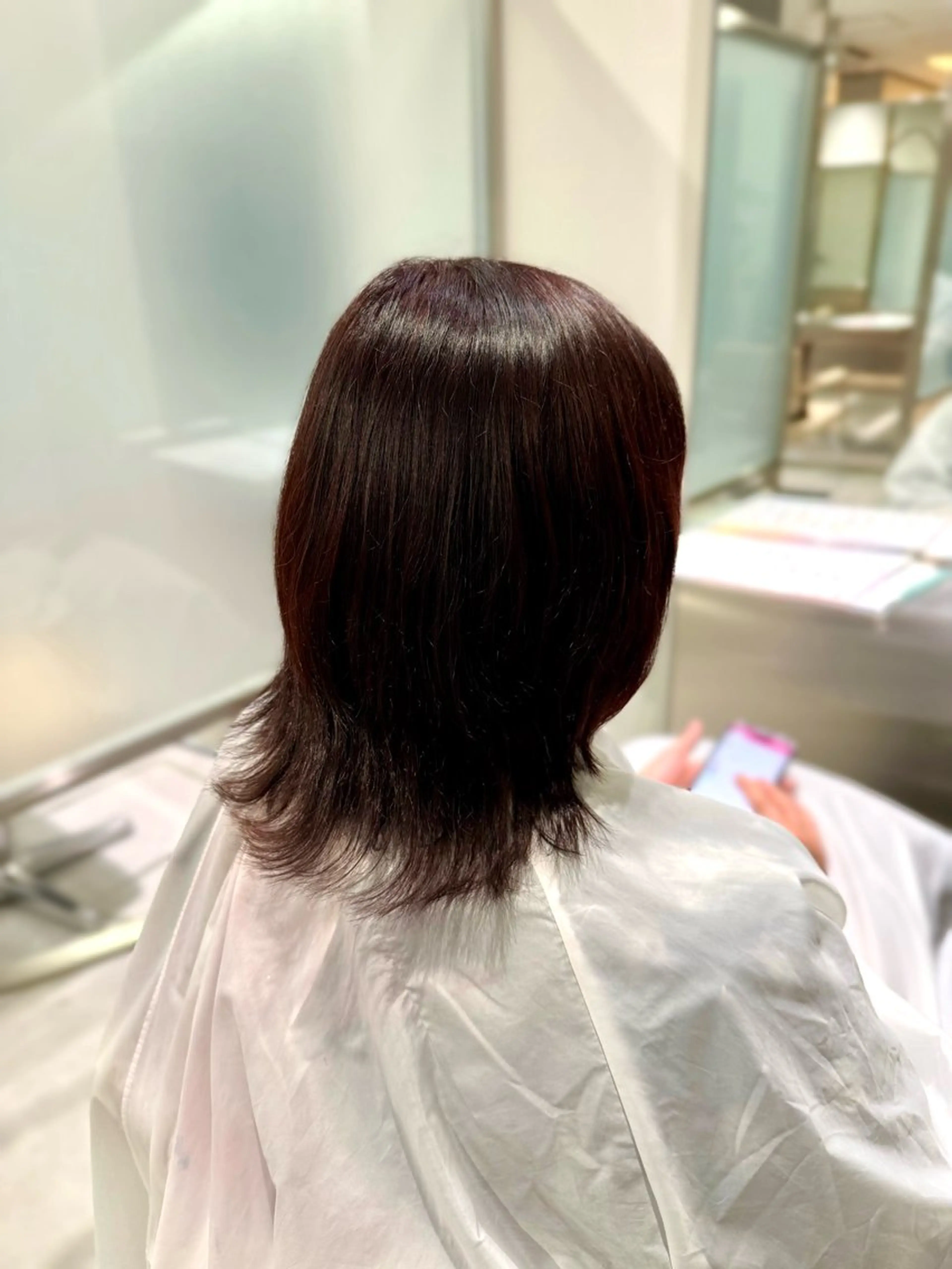 ミディアム ヘアカラー 福田 望実のヘアスタイル
