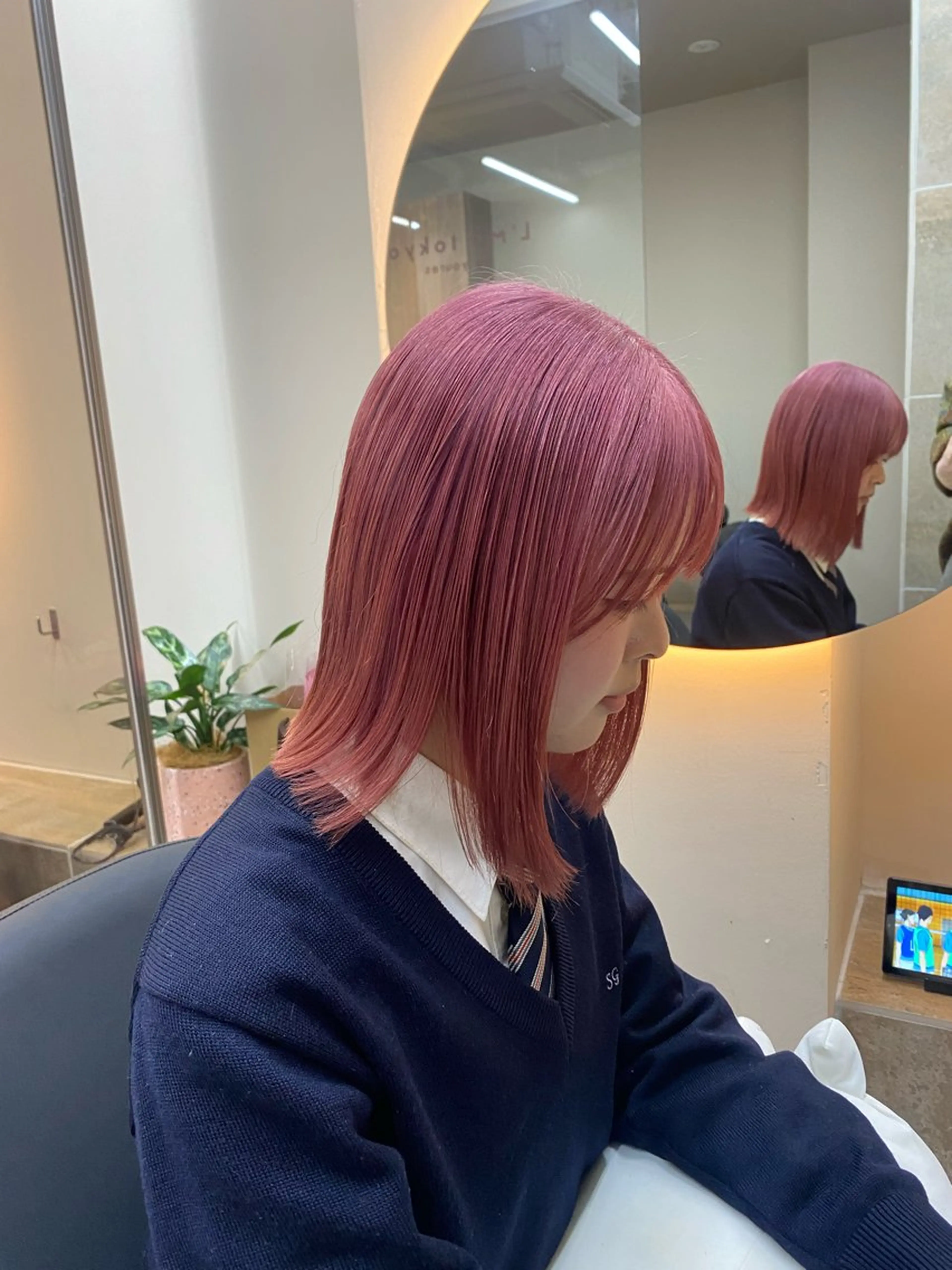 ミディアム カラー ピンクカラー 「似合わせ/髪質改善 《ワタル》」のヘアスタイル