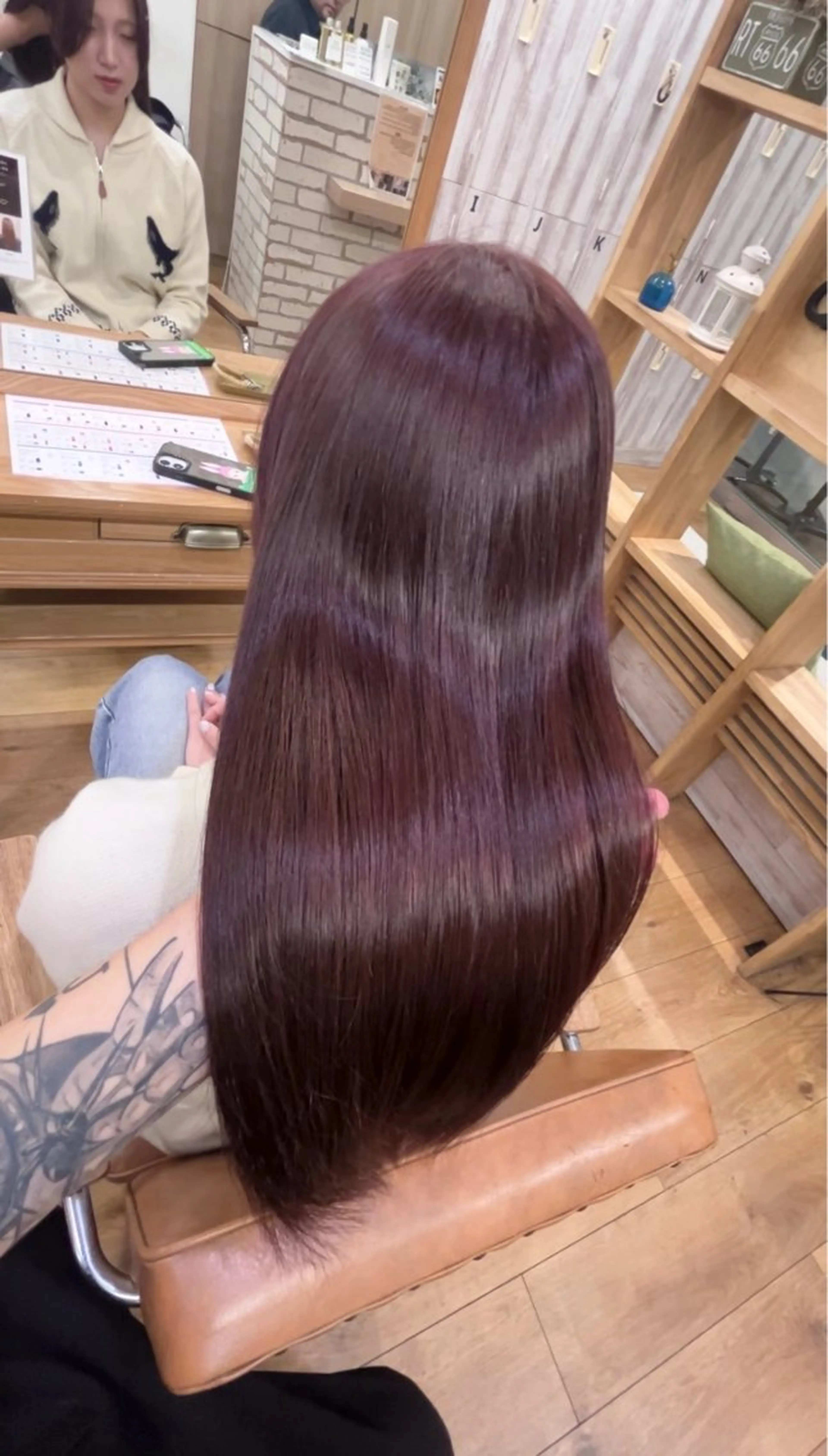 ロング カラー 赤みゼロカラー 藤並純のヘアスタイル