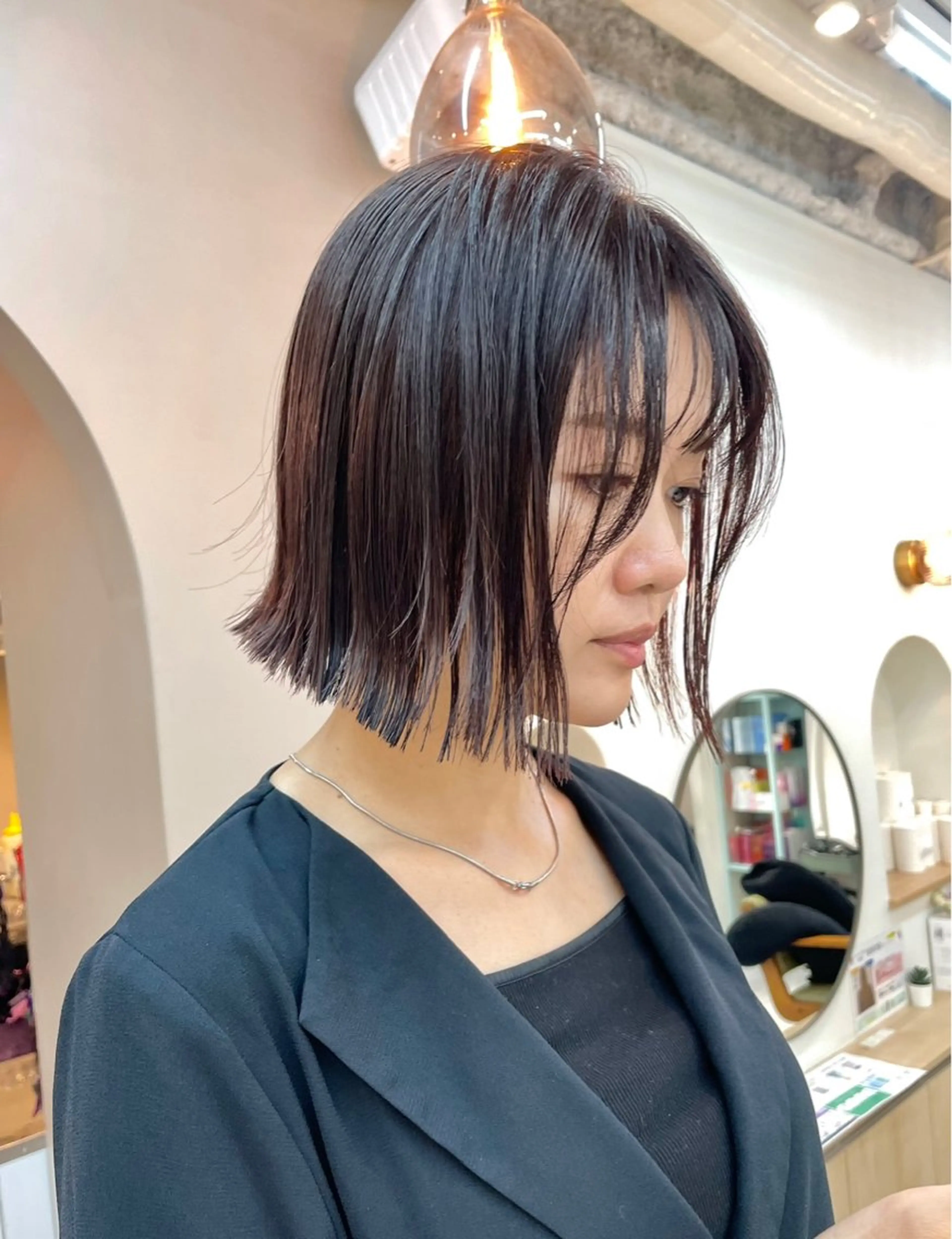 ミディアム カット 韓国レイヤー　船橋 徒歩5分/小川友美のヘアスタイル