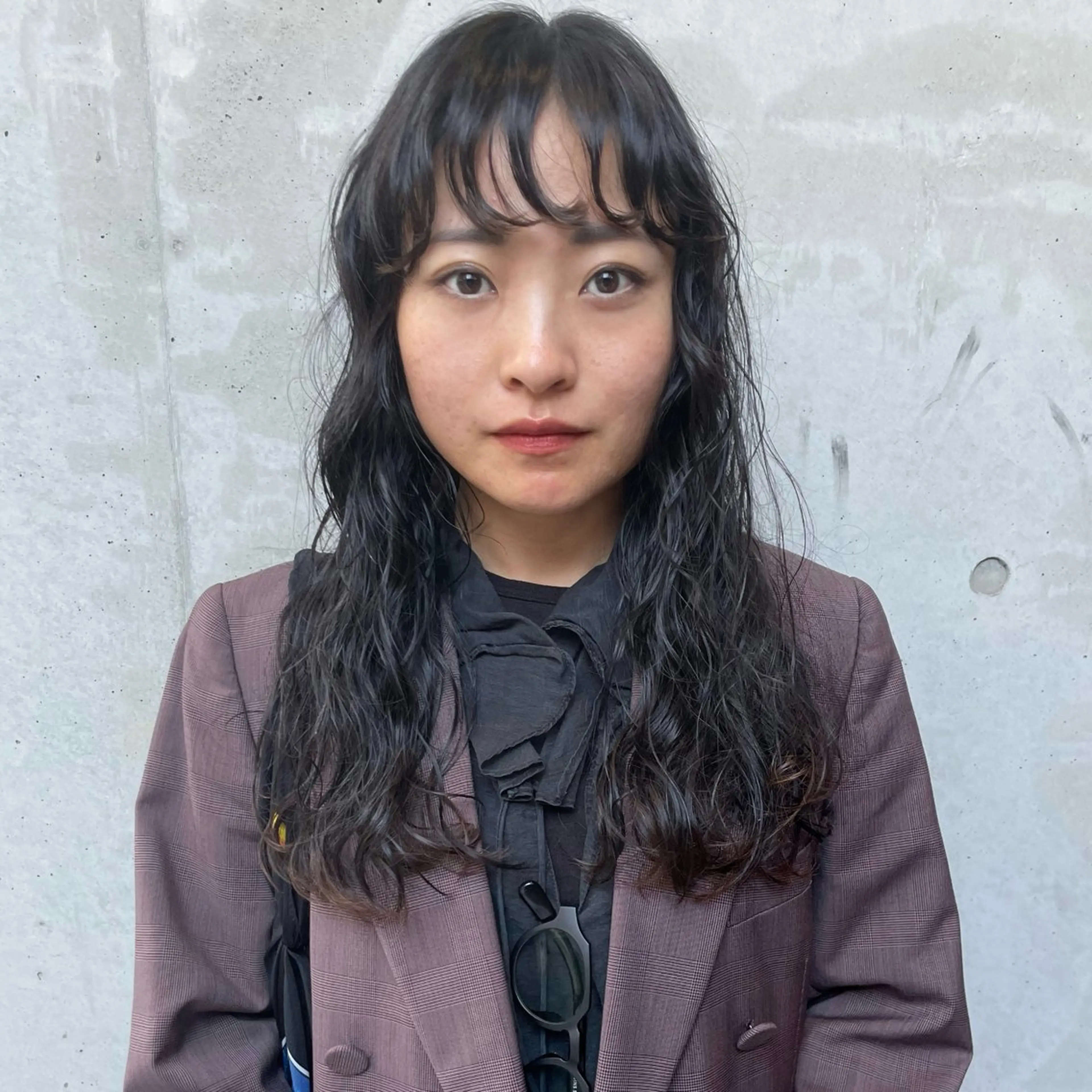 ロング カラー パーマ カット ヘアカラー パーマ ホリケ アオイのヘアスタイル