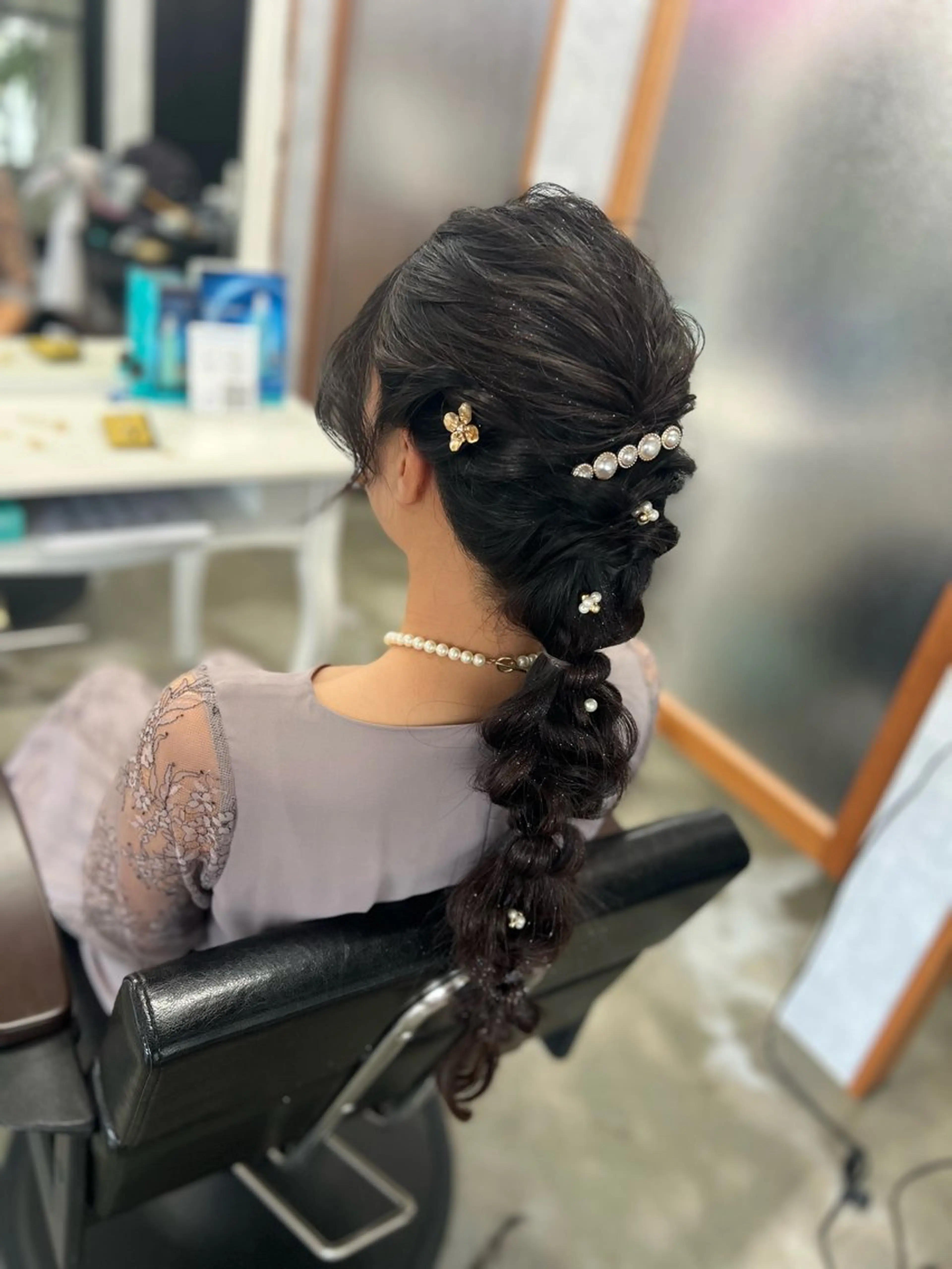 ロング ヘアアレンジ 結婚式・ブライダル ロング ヘアセット Style Tのヘアスタイル